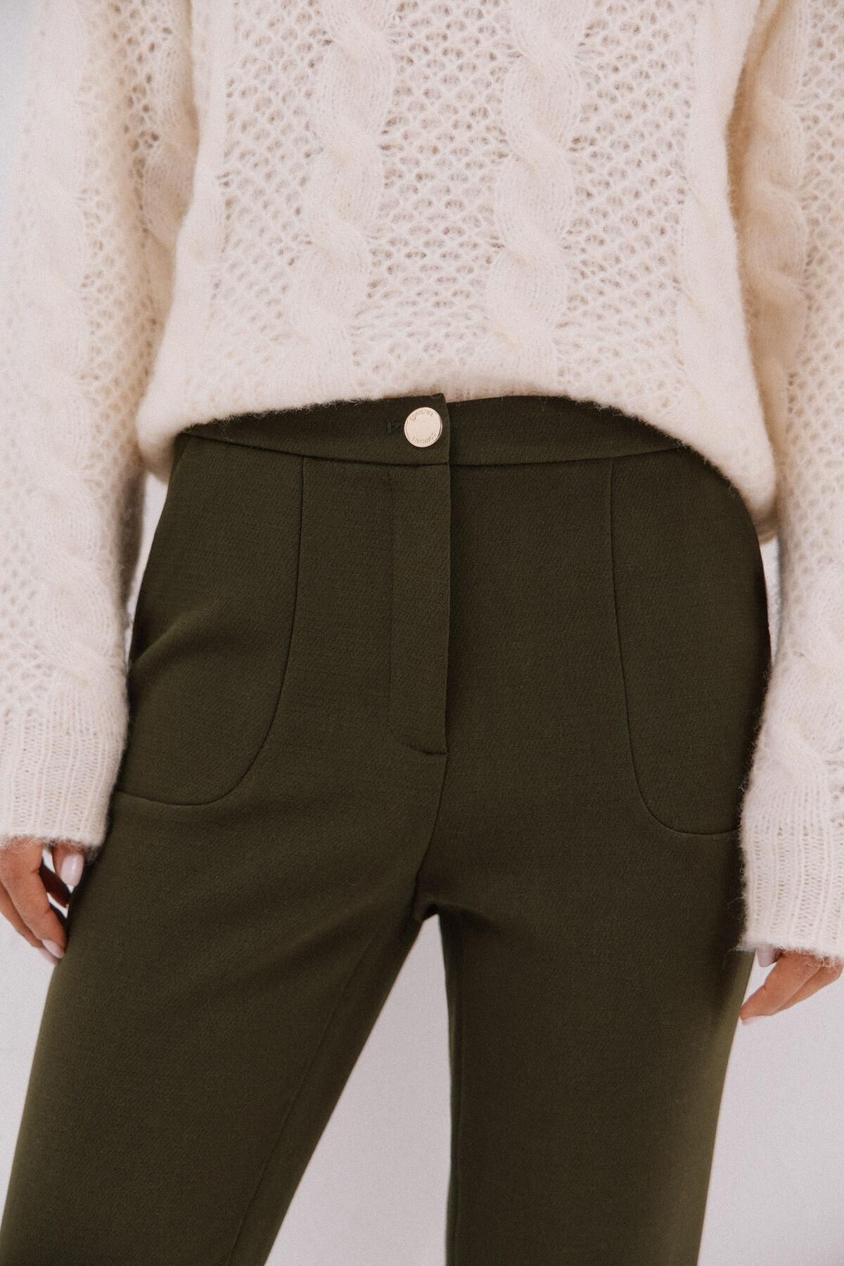 꼬르떼피엘 컴포트 스트레치 여성 슬랙스 팬츠 8722324 KAKI - 상세 이미지 3