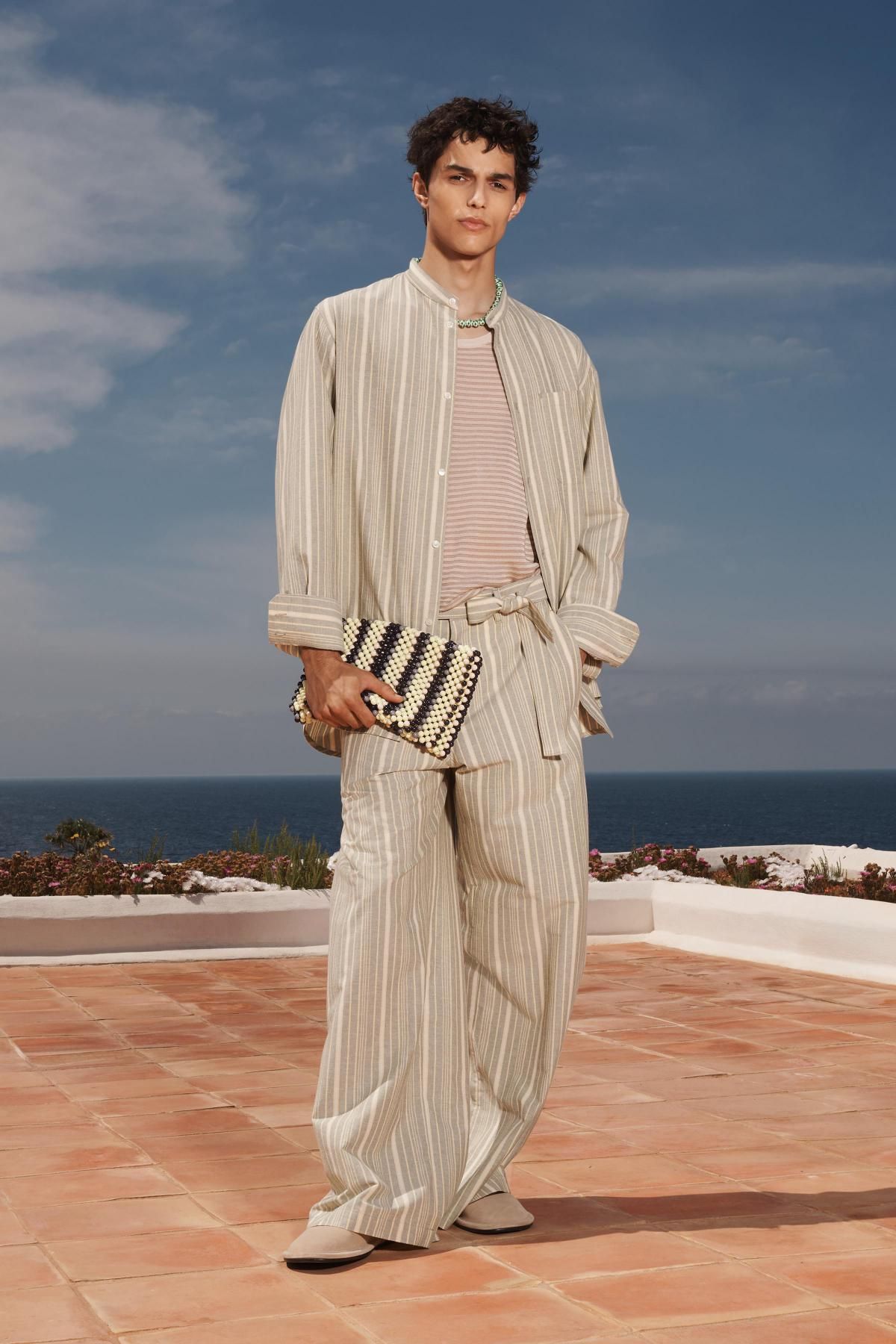 자라 스트라이프 와이드 팬츠 2675/021 WHITE / GREEN - 상세 이미지 2