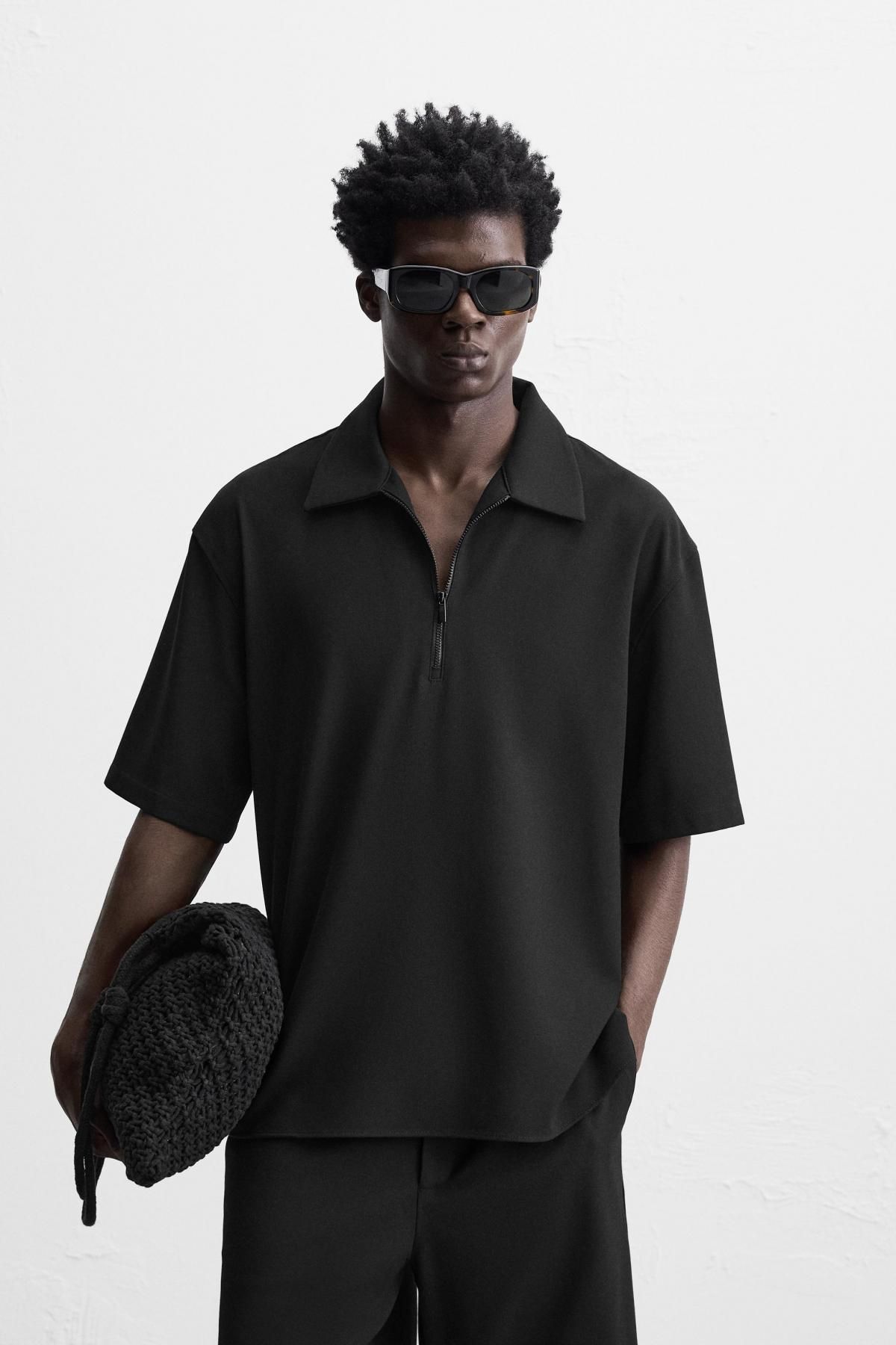 자라 컴포트 집업 폴로셔츠 6861/695 BLACK - 상세 이미지 3