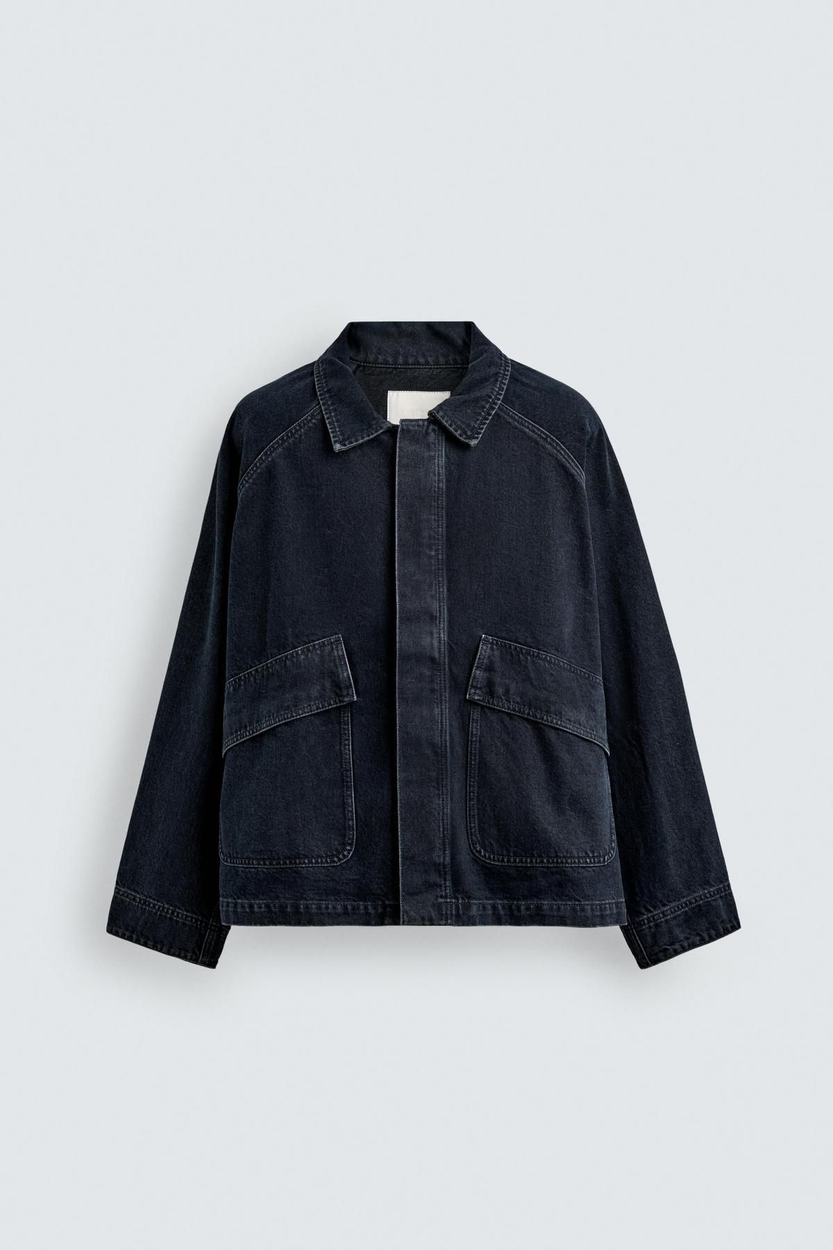 자라 테크니컬 데님 오버핏 포켓 재킷 3991/304 DARK NAVY - 상품 이미지