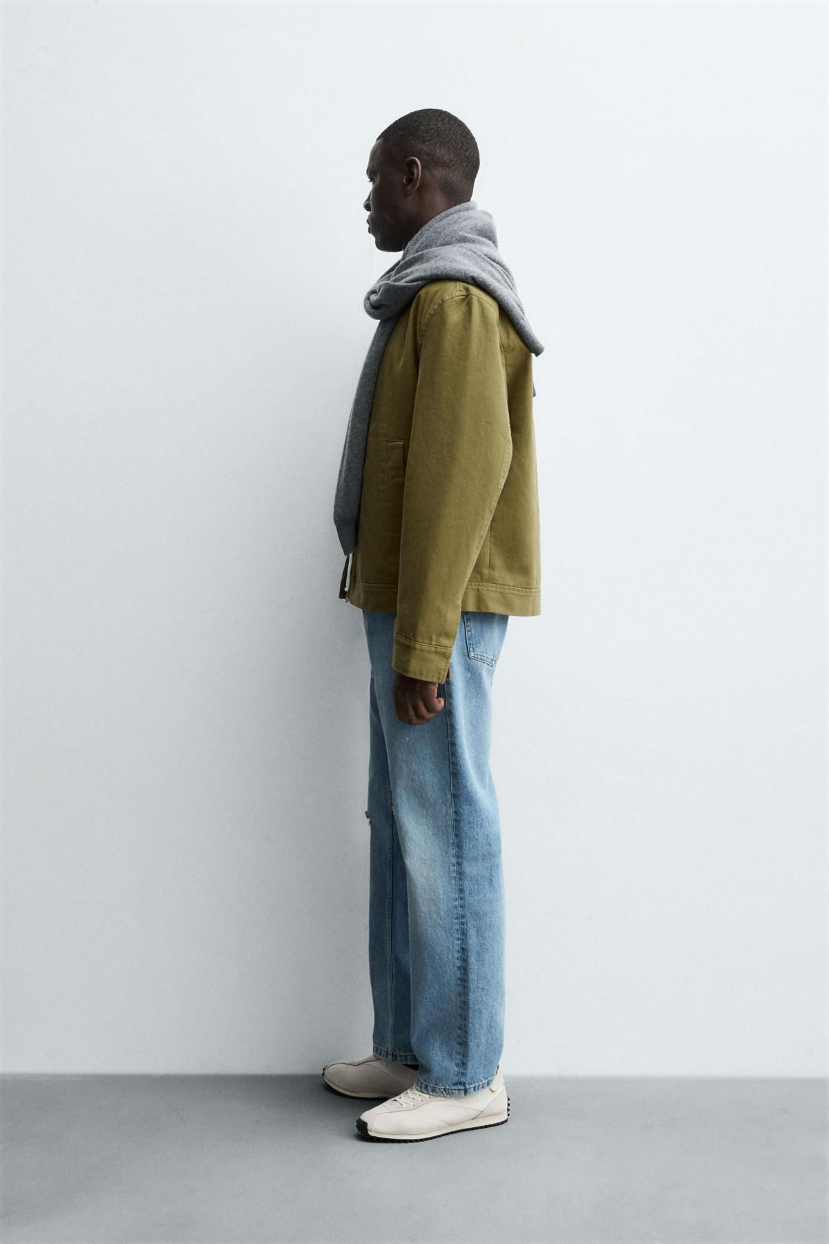 자라 테크니컬 텍스처드 집업 오버셔츠 8574/210 OLIVE GREEN - 상세 이미지 5