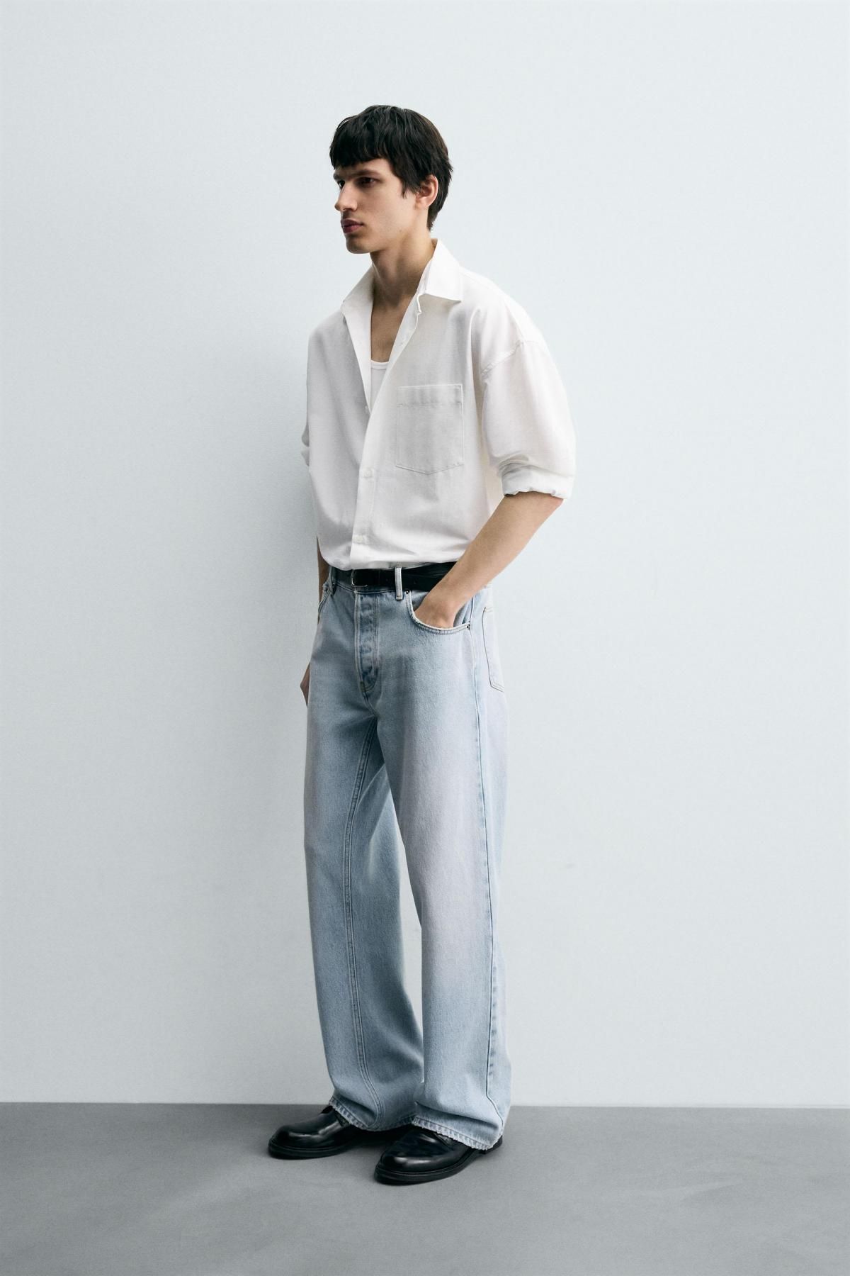 자라 라이트워싱 플레어핏 미드라이즈 데님 청바지 0840/304 LIGHT BLUE - 상세 이미지 5