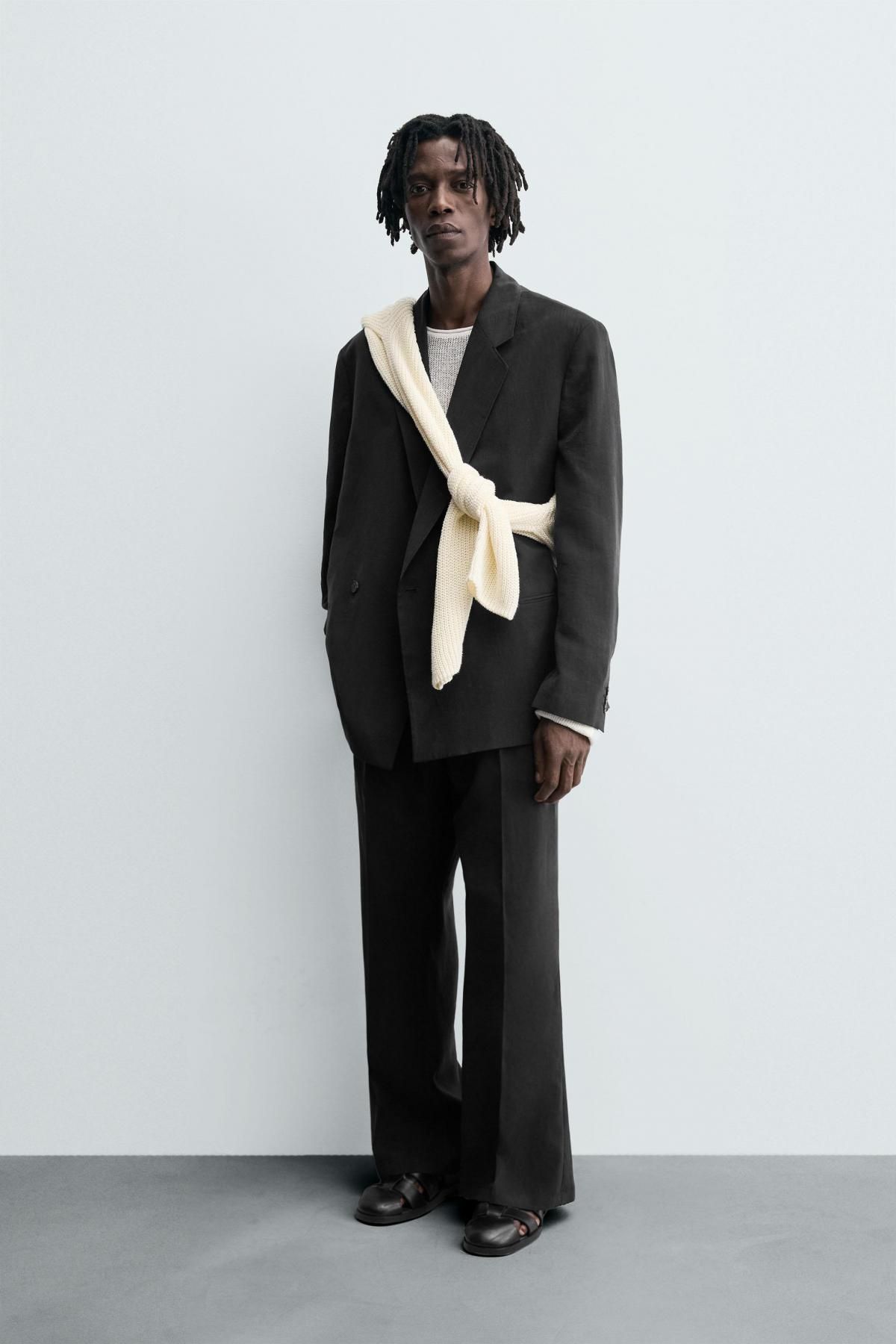 자라 와이드 플루이드 수트 팬츠 5644/063 BLACK - 상세 이미지 2