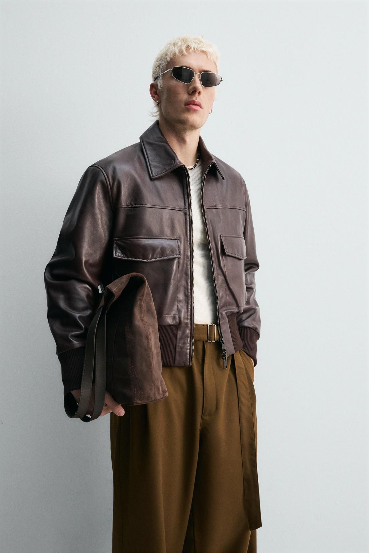 자라 프리미엄 스웨이드 레더 토트백 3396/520 BROWN - 상세 이미지 2