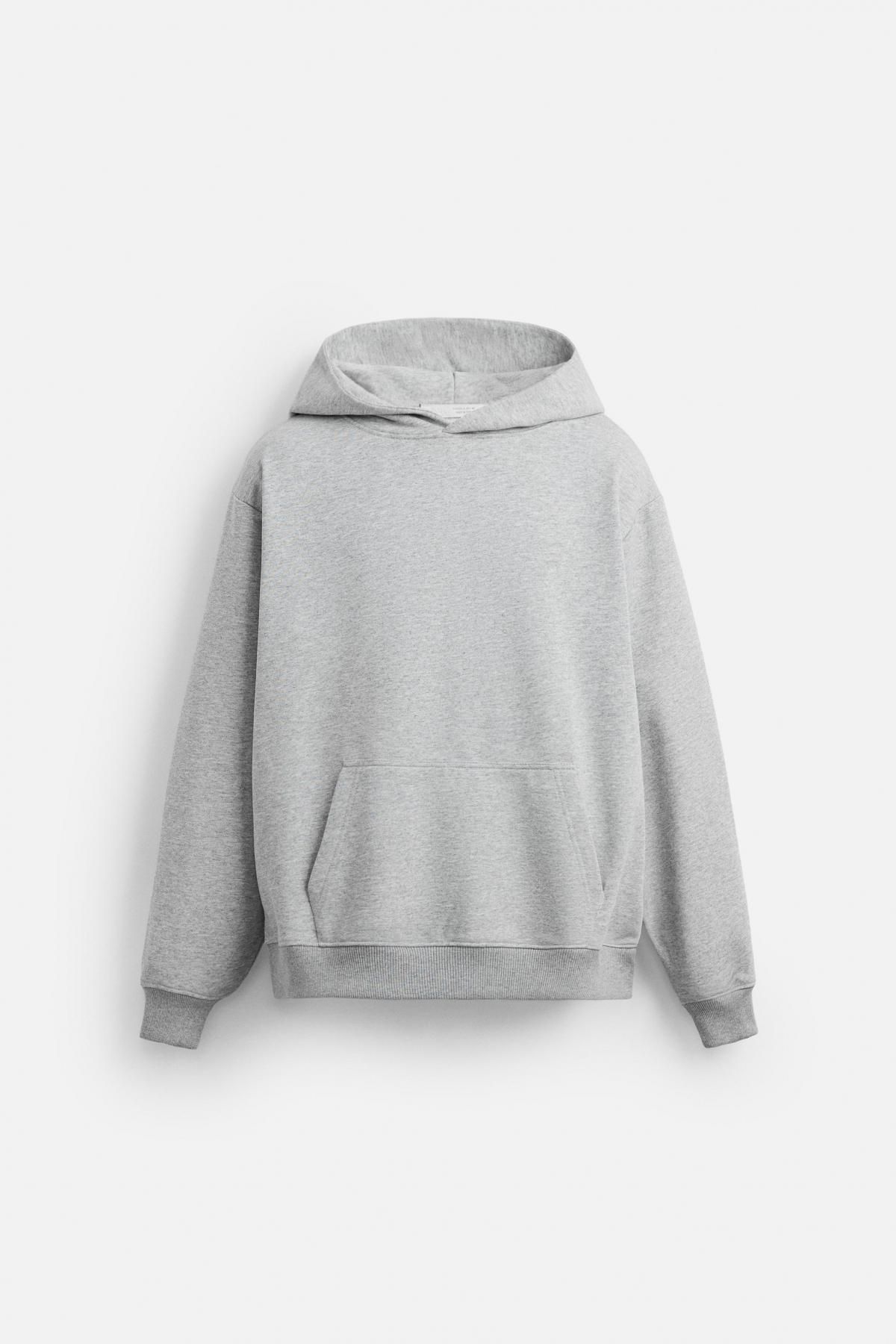 자라 라이트그레이 베이직 후드 스웨트셔츠 0761/370 GREY MARL - 메인 이미지