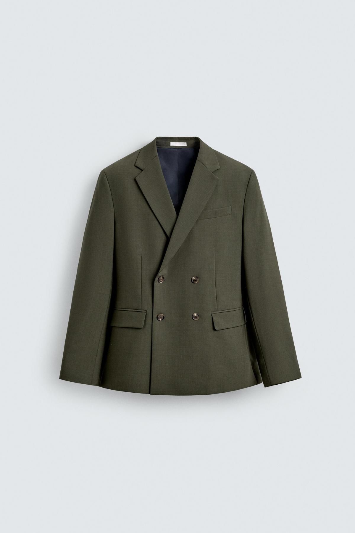 자라 더블브레스트 울 블렌드 테일러드 재킷 5748/182 GREEN - 메인 이미지