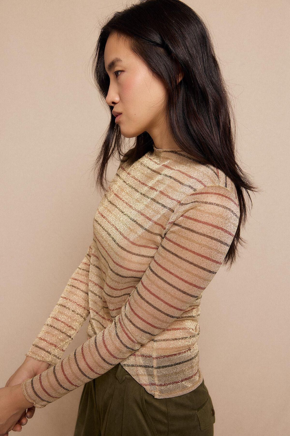 슬로우러브 테크니컬 스트라이프 루렉스 긴팔 티셔츠 7762368 MULTICOLOR - 상세 이미지 2