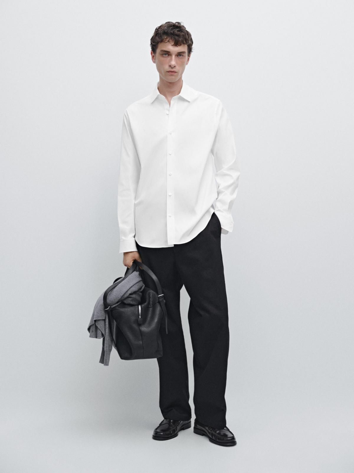 마시모두띠 스트레치 클래식핏 화이트 긴팔 셔츠 1816/280 WHITE - 상세 이미지 2