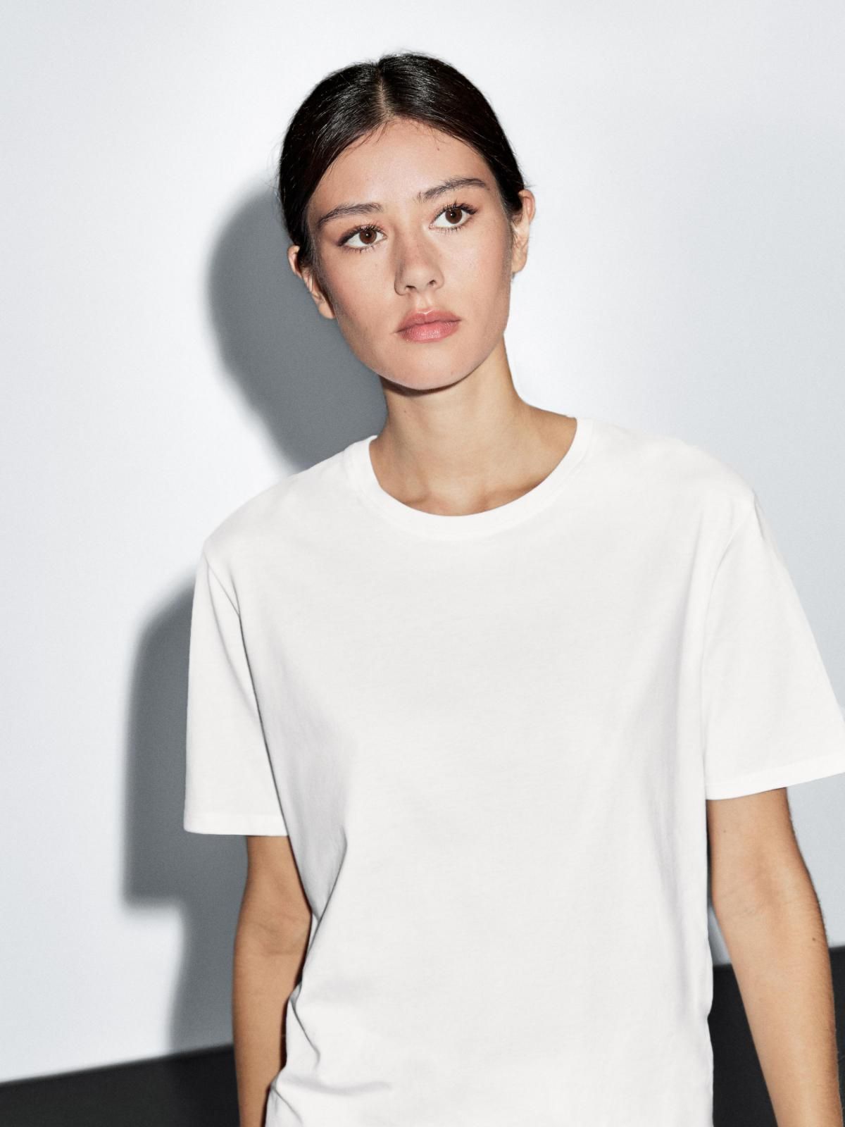 마시모두띠 베이직 오버핏 라운드넥 반팔 티셔츠 6802/206 OFF WHITE - 상세 이미지 3