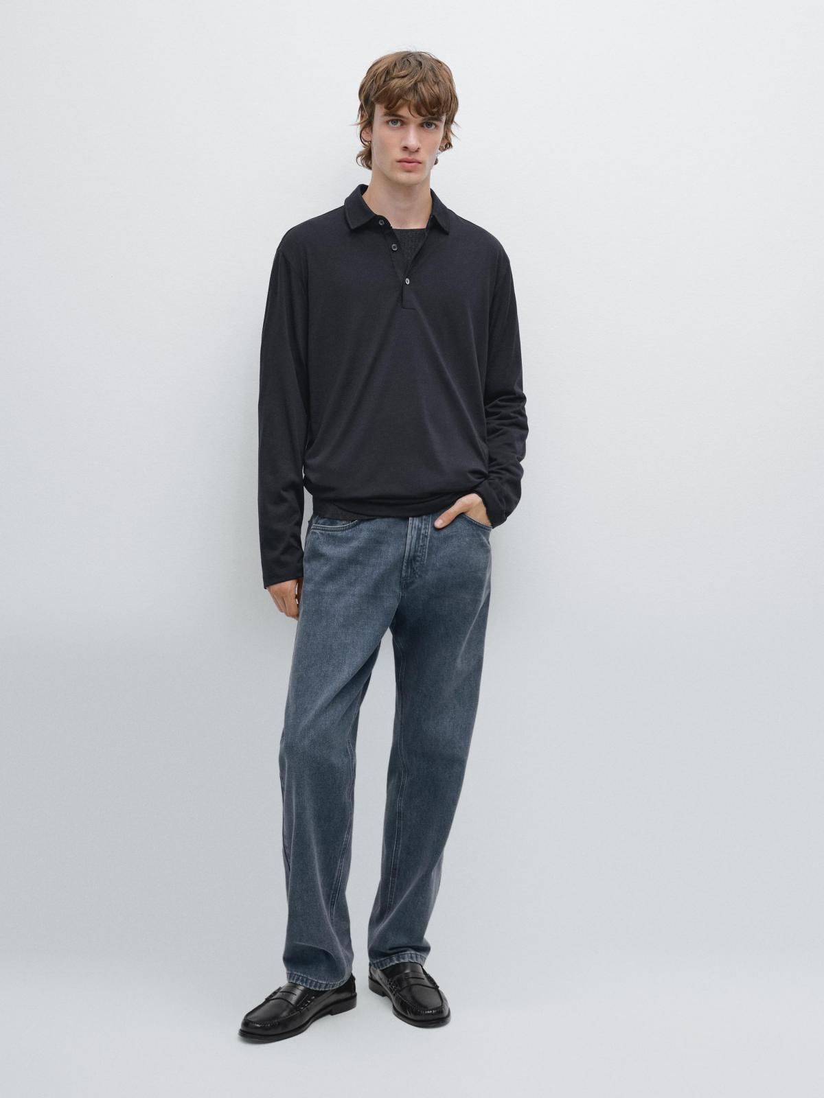 마시모두띠 프리미엄 울블렌드 긴팔 폴로 니트 스웨터 0591/155 NAVY BLUE - 상세 이미지 2
