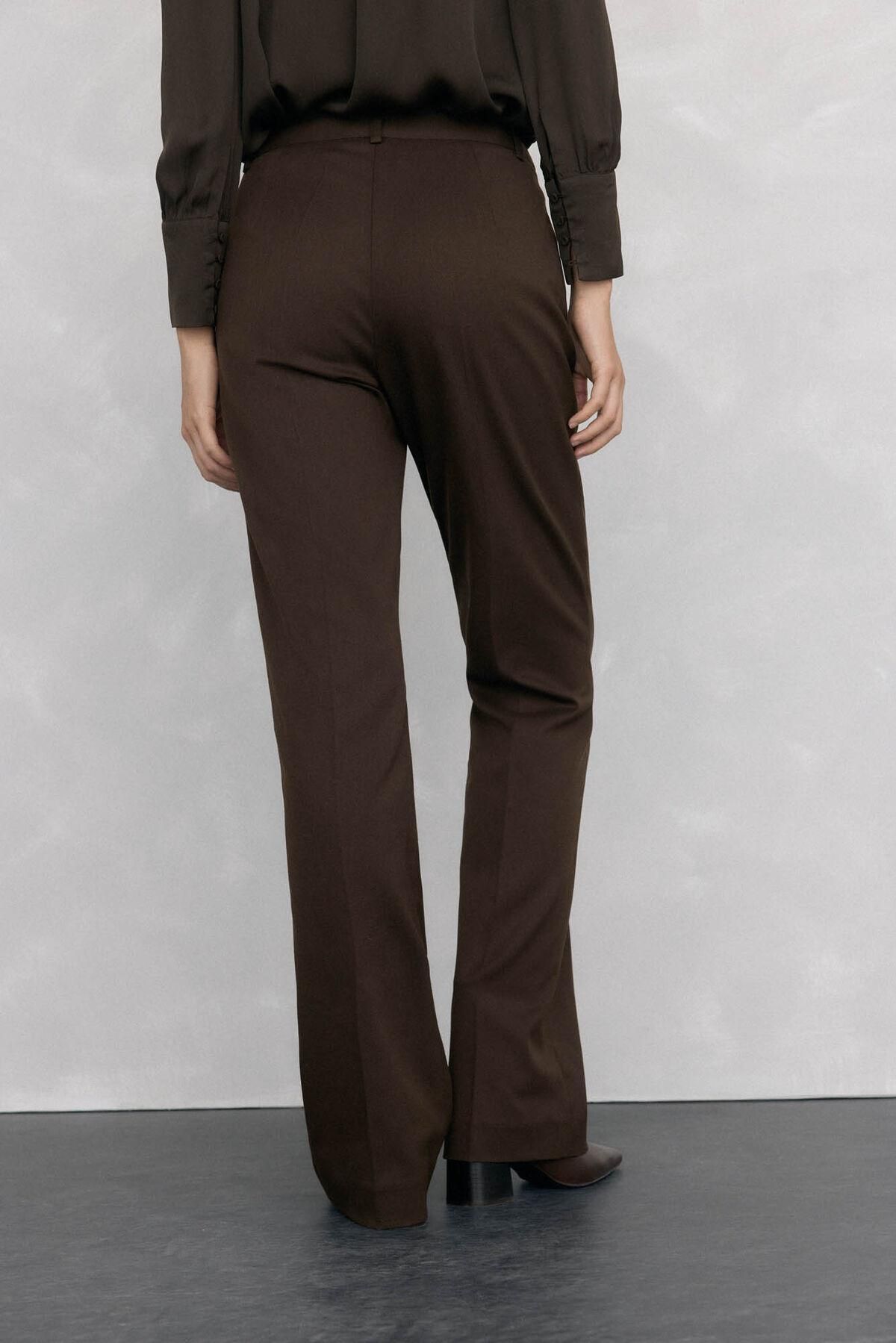 페드로 델 이에로 플레어 슬랙스 브라운 정장 팬츠 7602531 MARRON - 상세 이미지 5