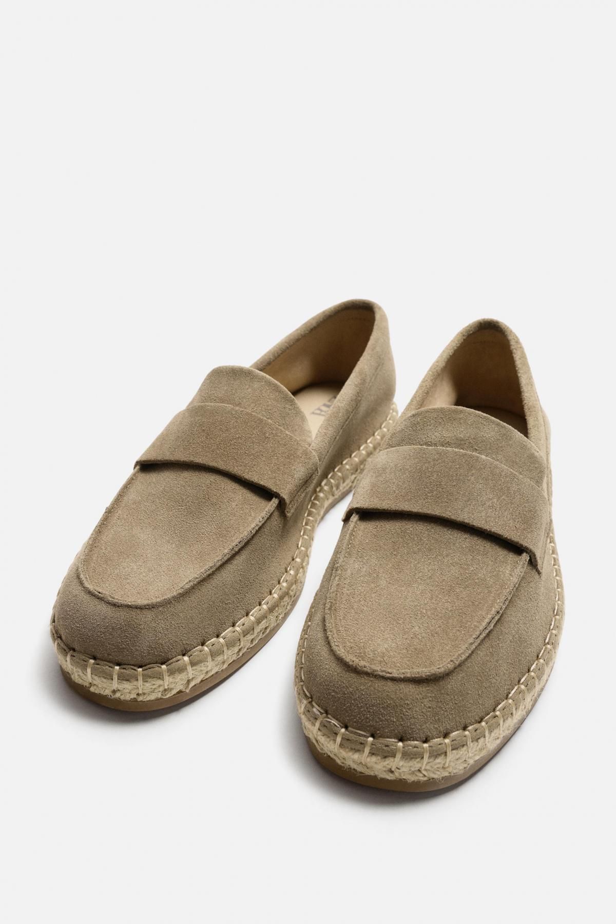 자라 프리미엄 레더 모카신 에스파드리유 페니로퍼 2616/620 TAUPE GREY - 상세 이미지 4