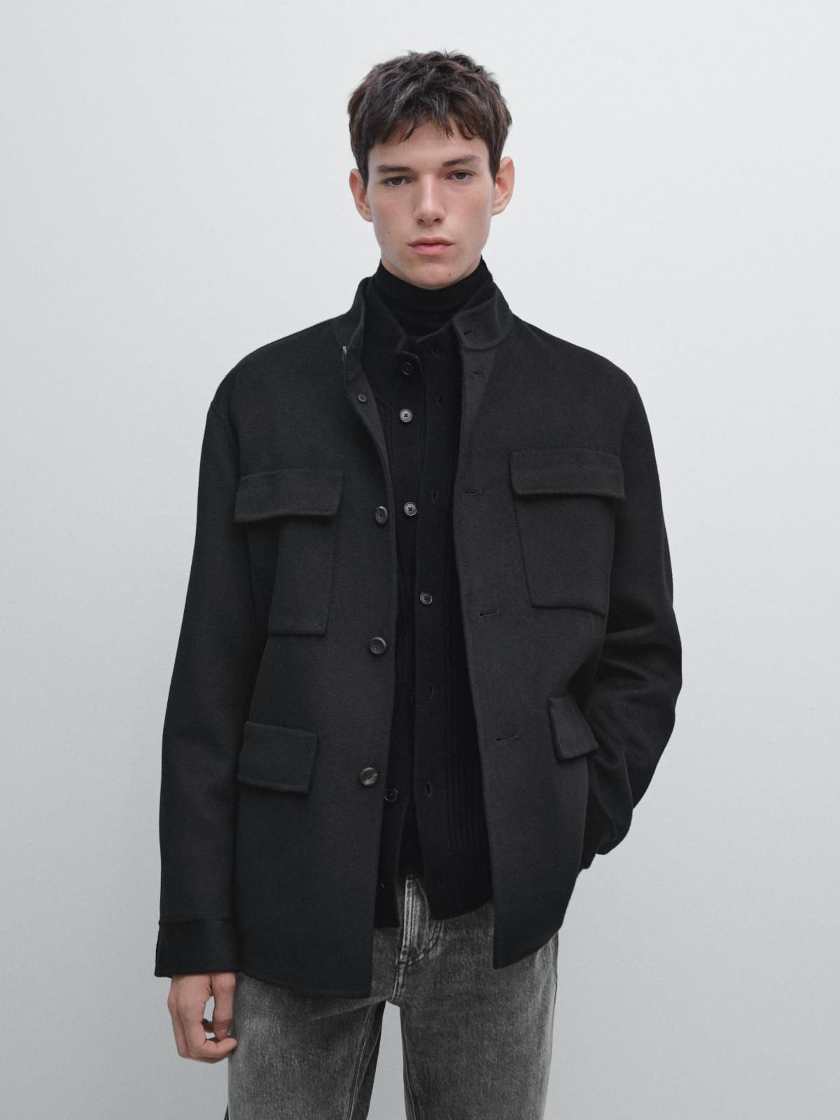 마시모두띠 울블렌드 스탠드카라 포켓 가디건 재킷 2841/382 NAVY BLUE - 상세 이미지 3