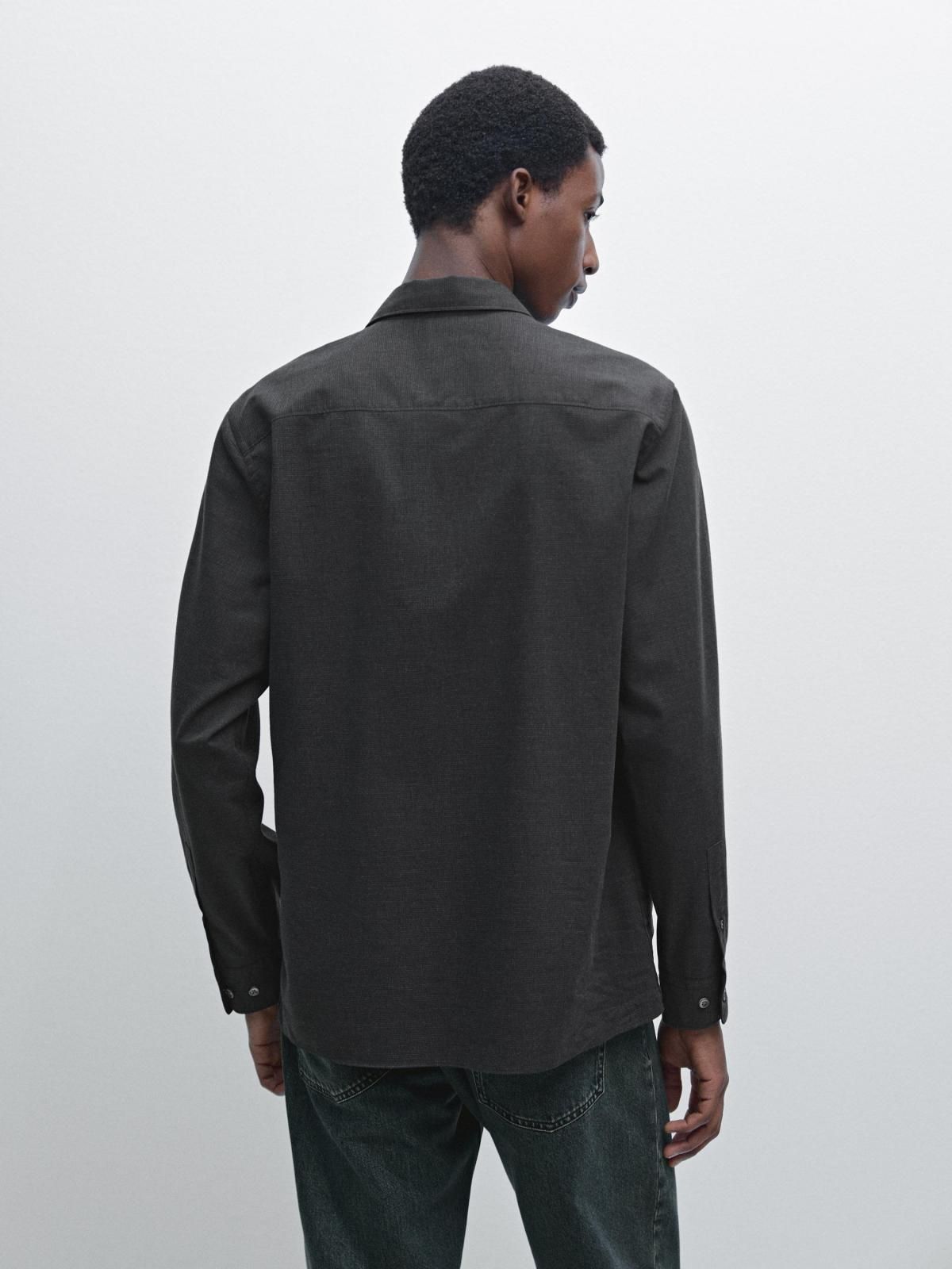 마시모두띠 클래식 레귤러핏 마이크로체크 긴팔 셔츠 1792/501 GREY - 상세 이미지 4