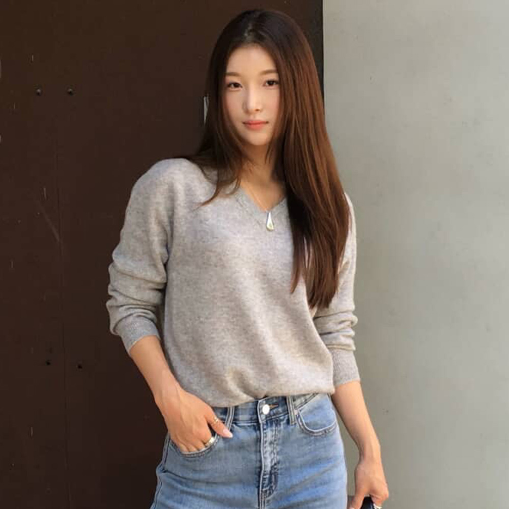 25FW 봉봉 캐시미어100% 브이넥 풀오버 - 상품 이미지