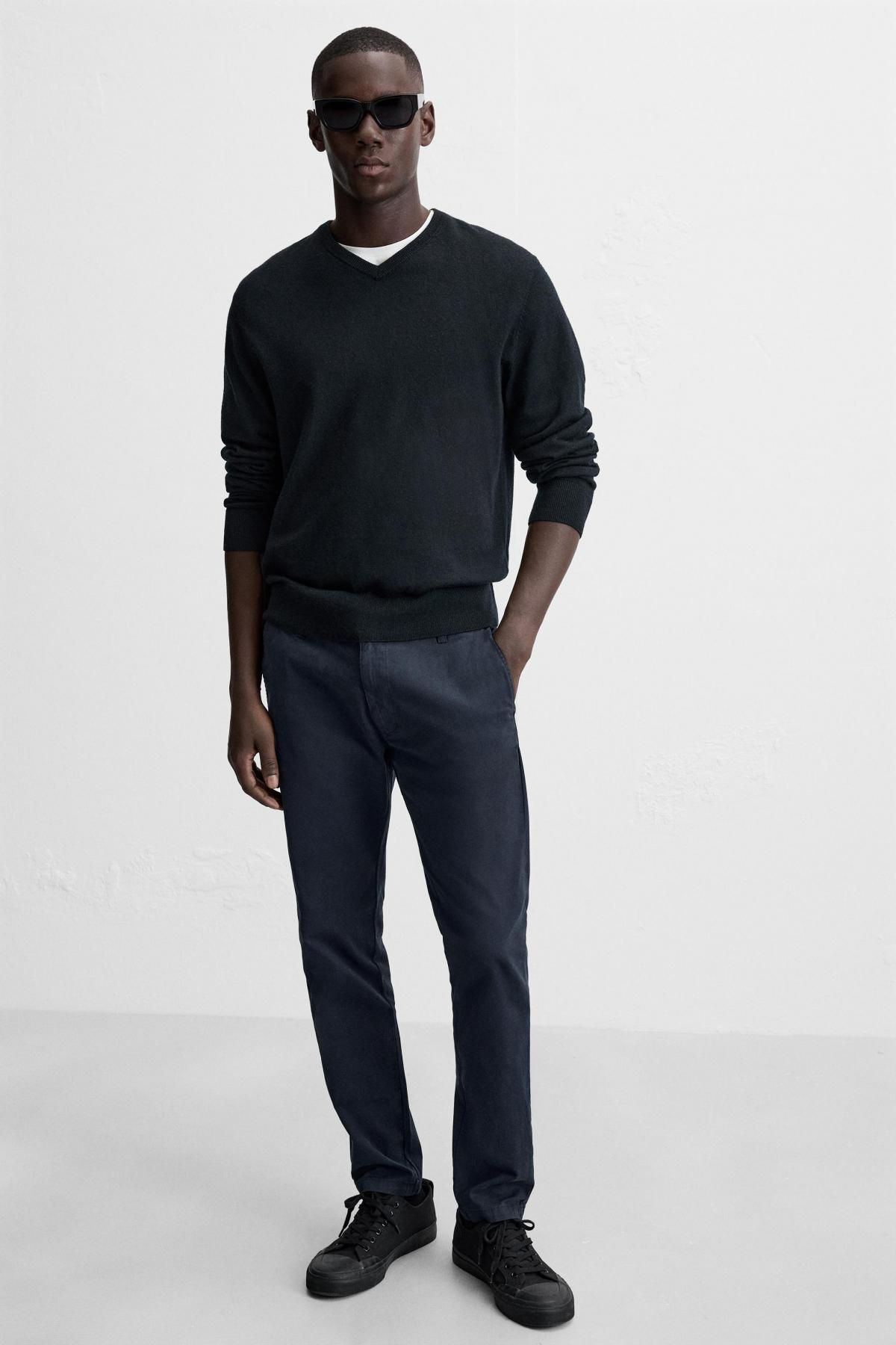 자라 슬림핏 스키니 치노 팬츠 6786/370 NAVY BLUE - 상세 이미지 5