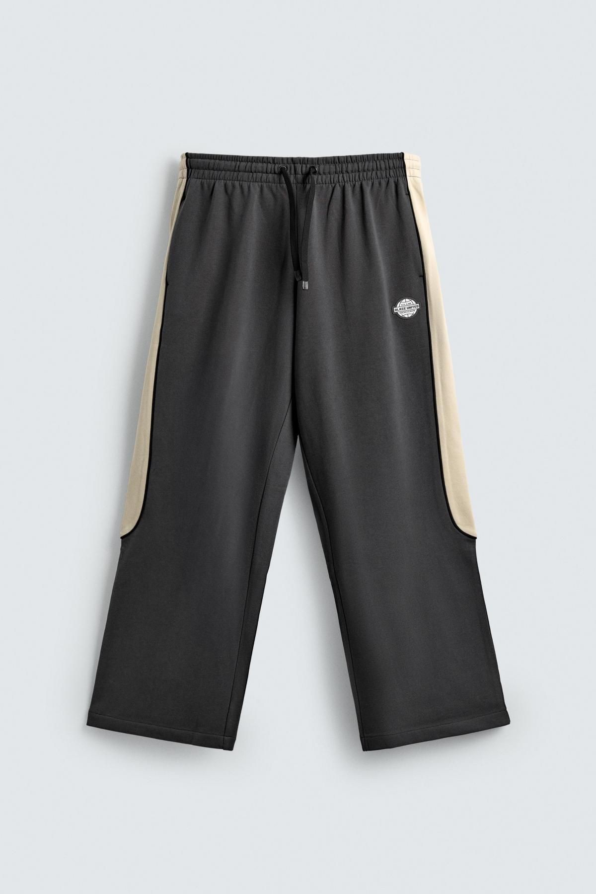 자라 테크니컬 배색 와이드 트레이닝 팬츠 0962/311 ANTHRACITE GREY 이미지 7