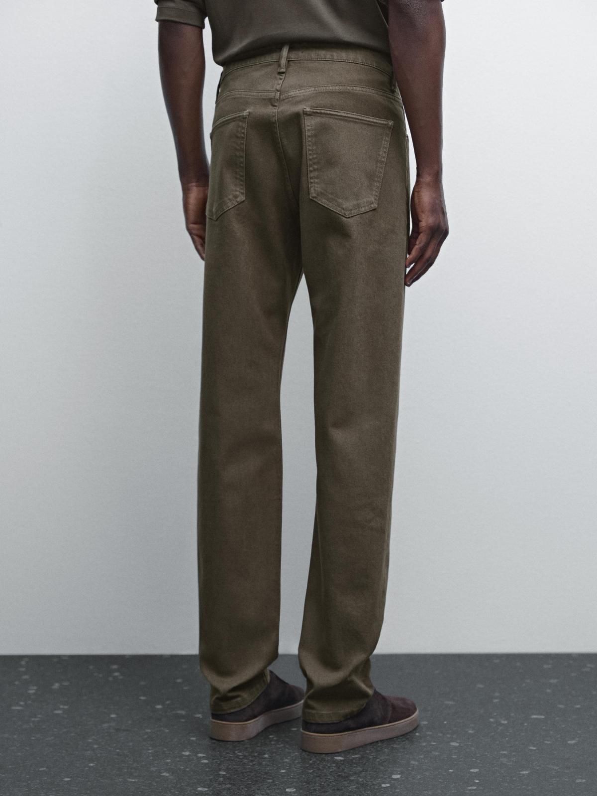 마시모두띠 슬림핏 테일러드 데님 청바지 0350/100 GREYISH GREEN - 상세 이미지 3