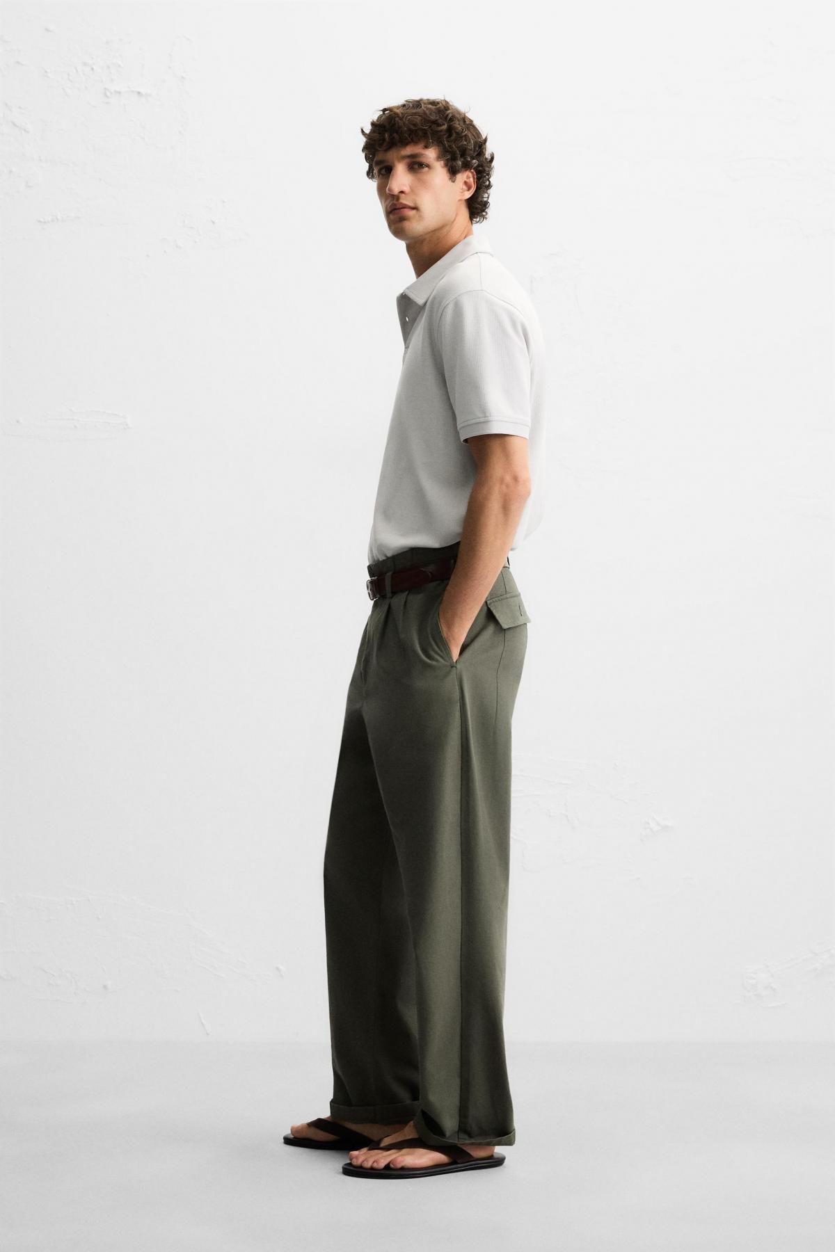 자라 베이직 텍스처 반팔 폴로셔츠 4092/400 BLUE GREY - 상세 이미지 5