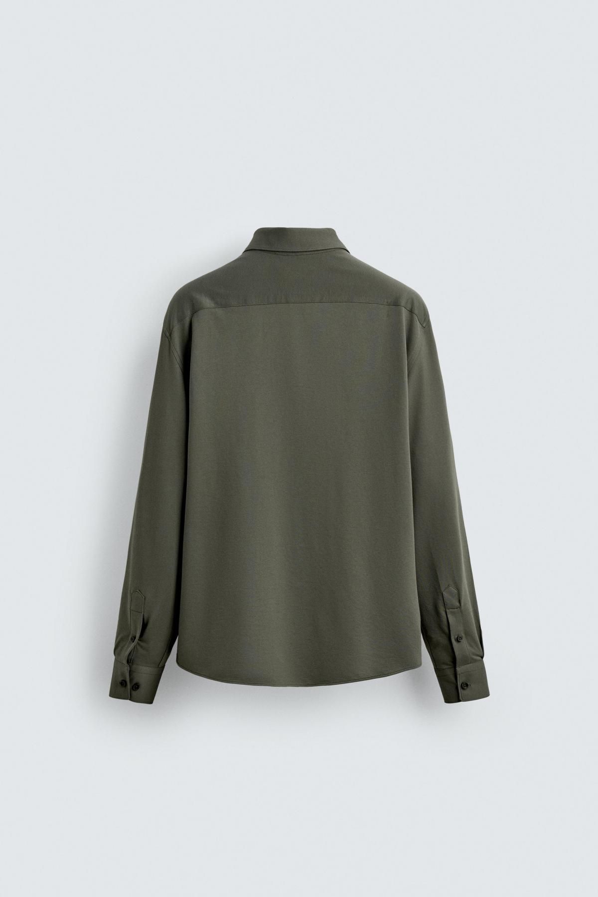 자라 미니멀 레귤러핏 코튼 긴팔 셔츠 4493/144 LIGHT KHAKI - 상세 이미지 2