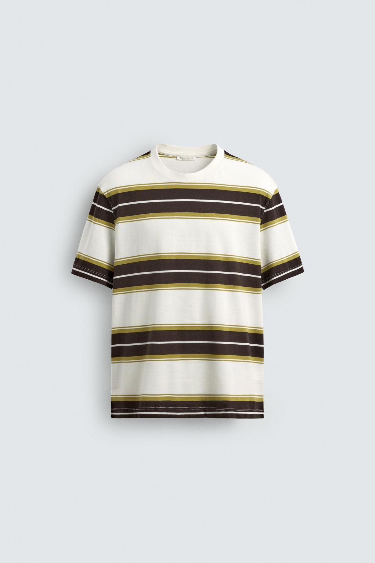 자라 스트라이프 자카드 릴렉스핏 반팔 티셔츠 1887/305 STRIPES - 메인 이미지