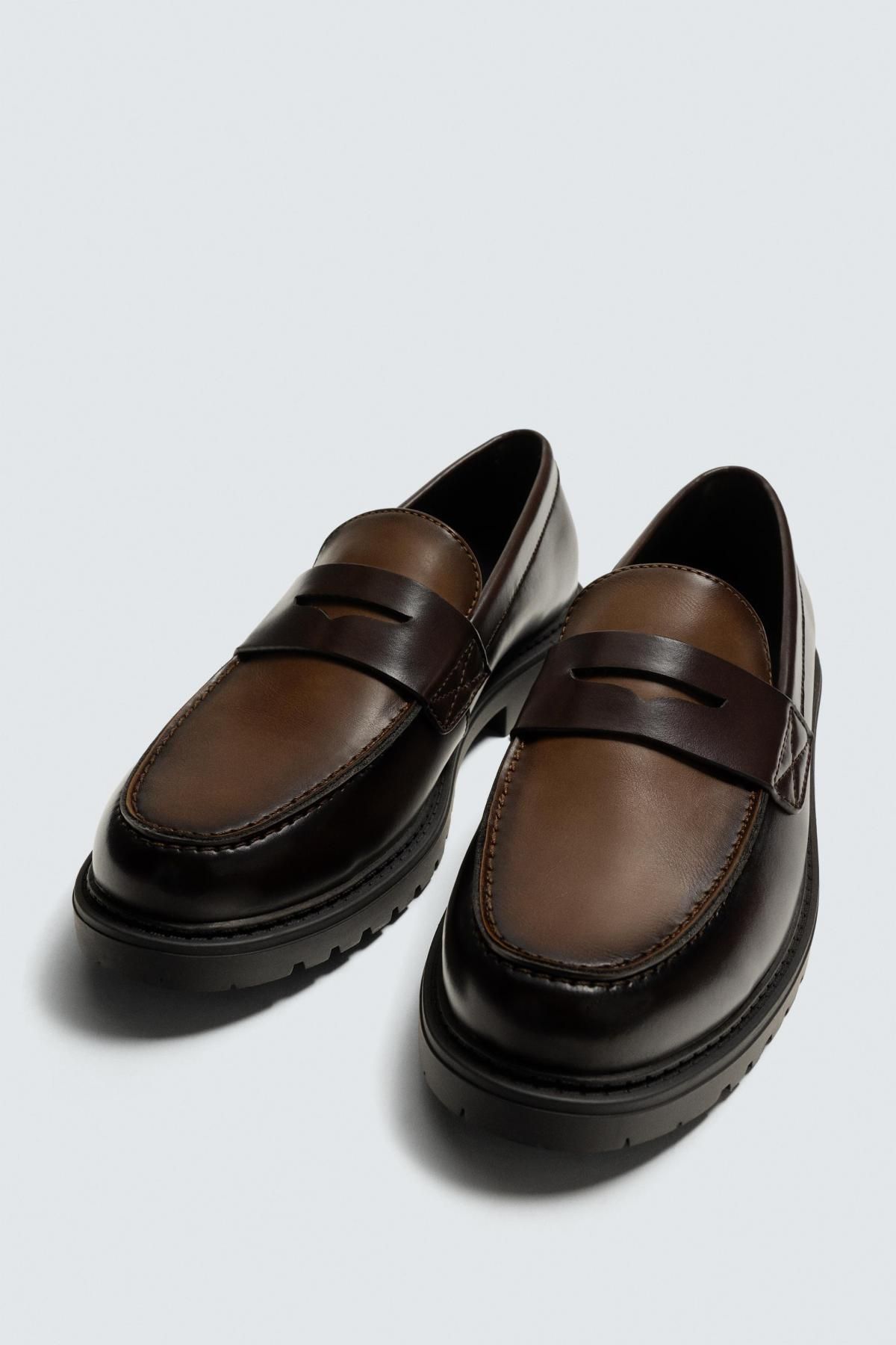 자라 클래식 페니 로퍼 투톤 트랙솔 2670/620 BROWN - 상세 이미지 5