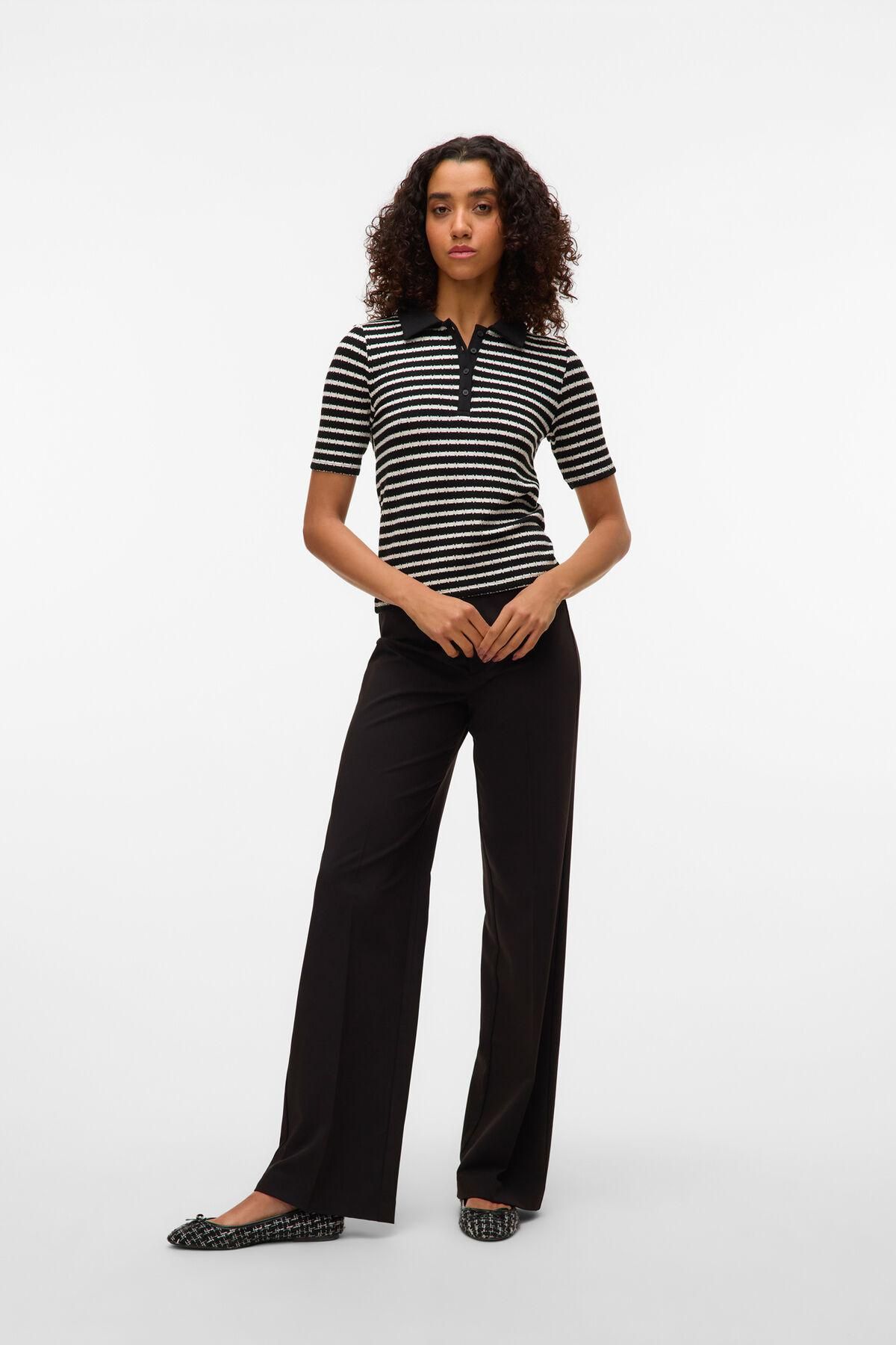 베로모다 하이웨이스트 테일러드 롱 팬츠 6398271 NEGRO - 상세 이미지 2