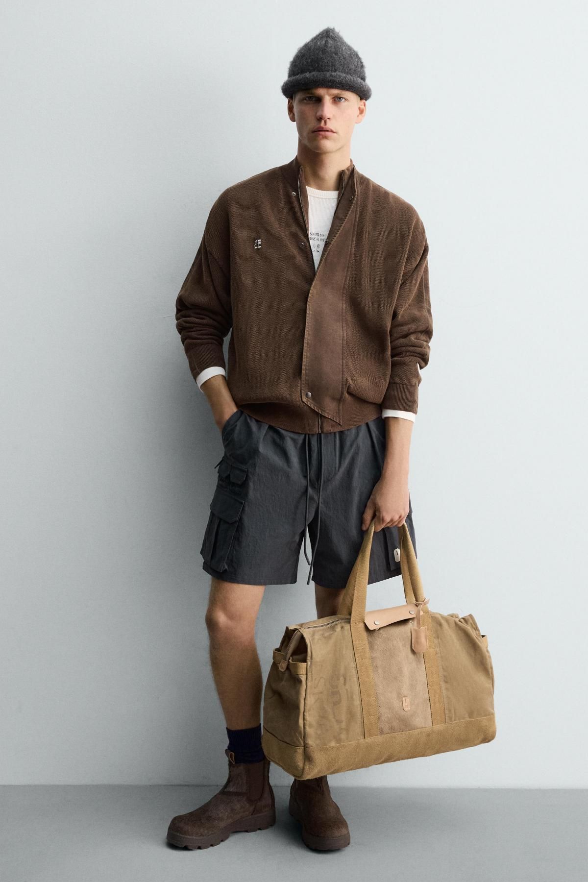 자라 프리미엄 코튼 패브릭 토트백 3358/620 SAND BROWN - 상세 이미지 2