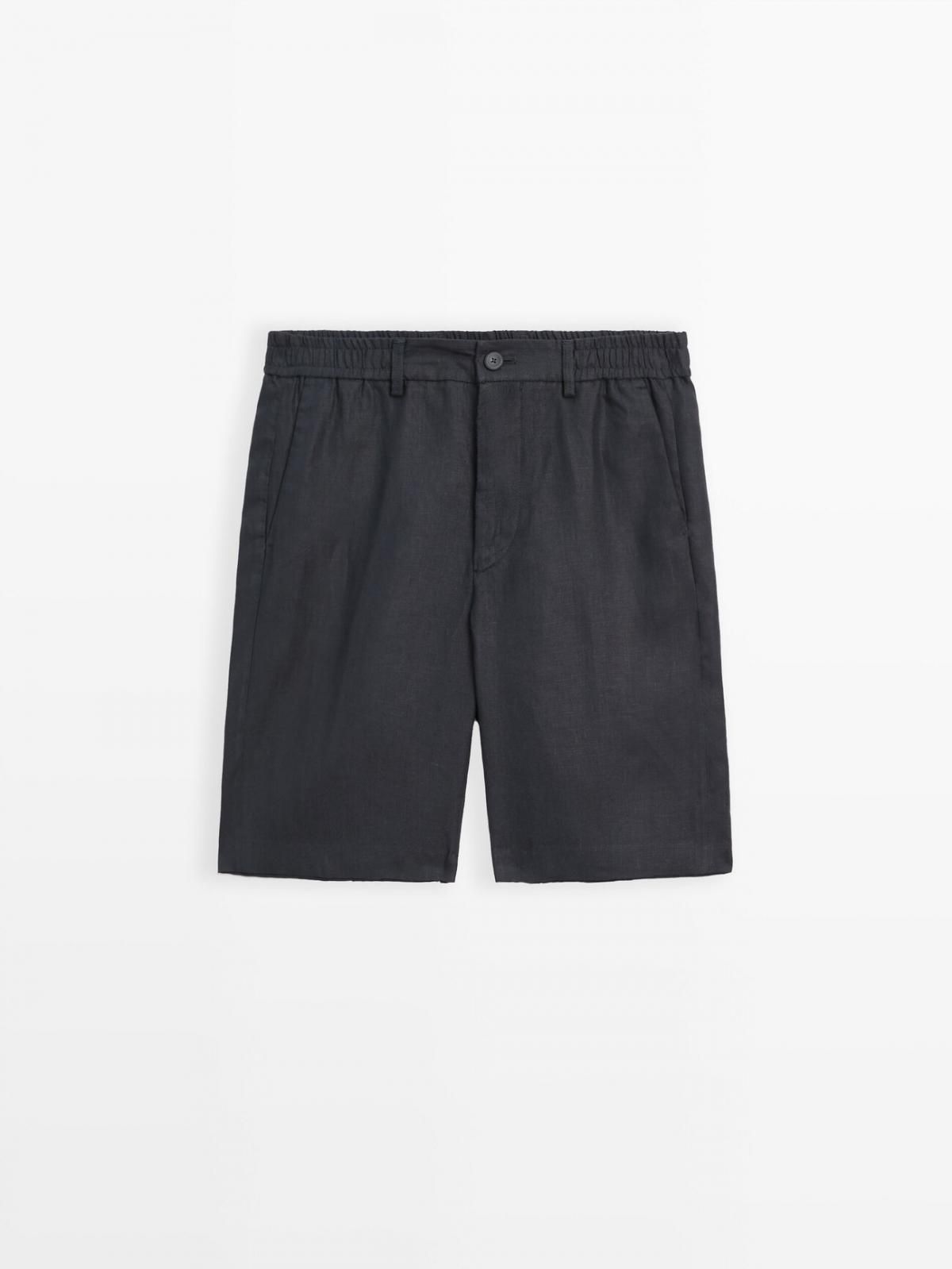 마시모두띠 세미 조거핏 리넨 버뮤다 쇼츠 2907/006 NAVY BLUE - 상품 이미지