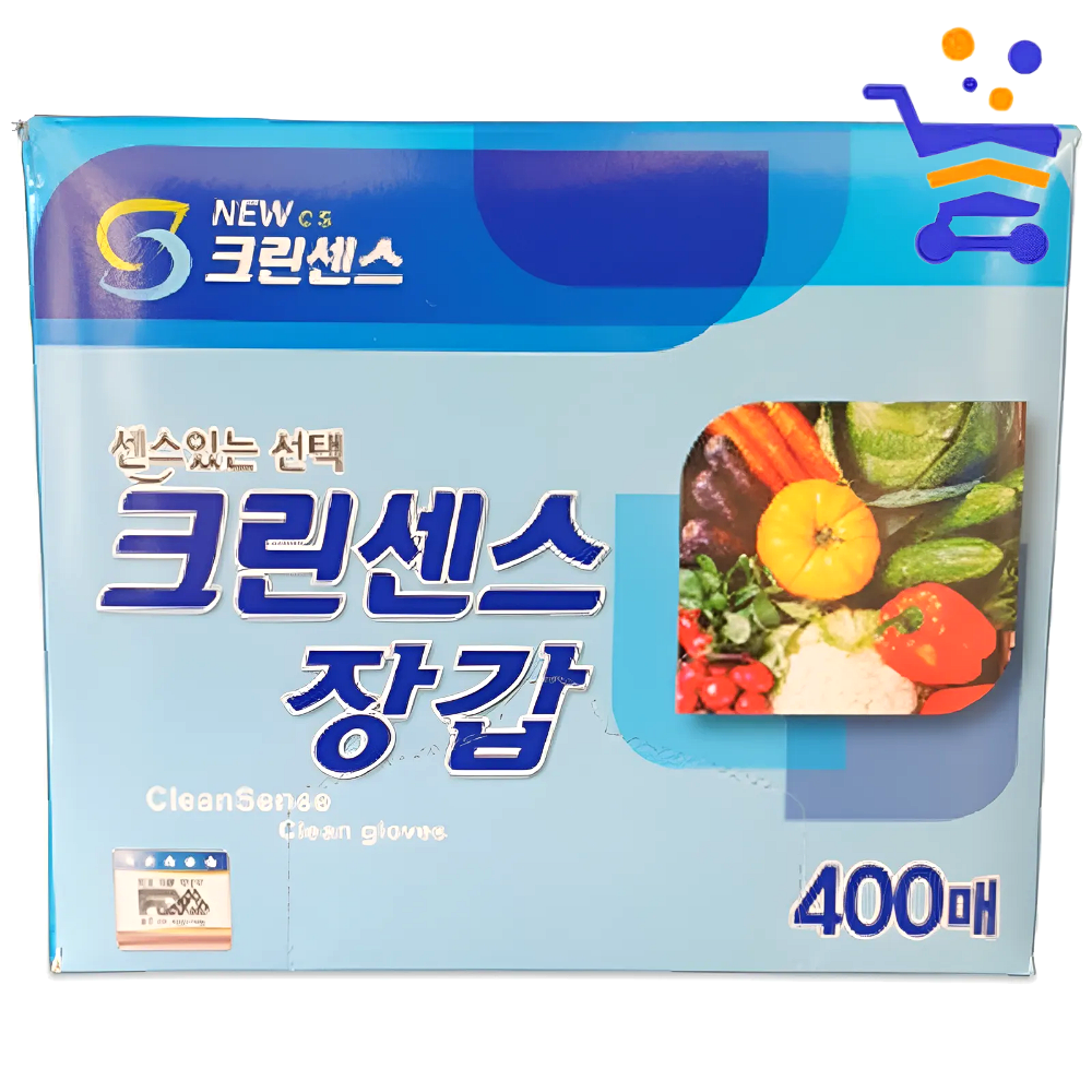 크린센스 주방 비닐 위생장갑 400매 (0263) - 메인 이미지