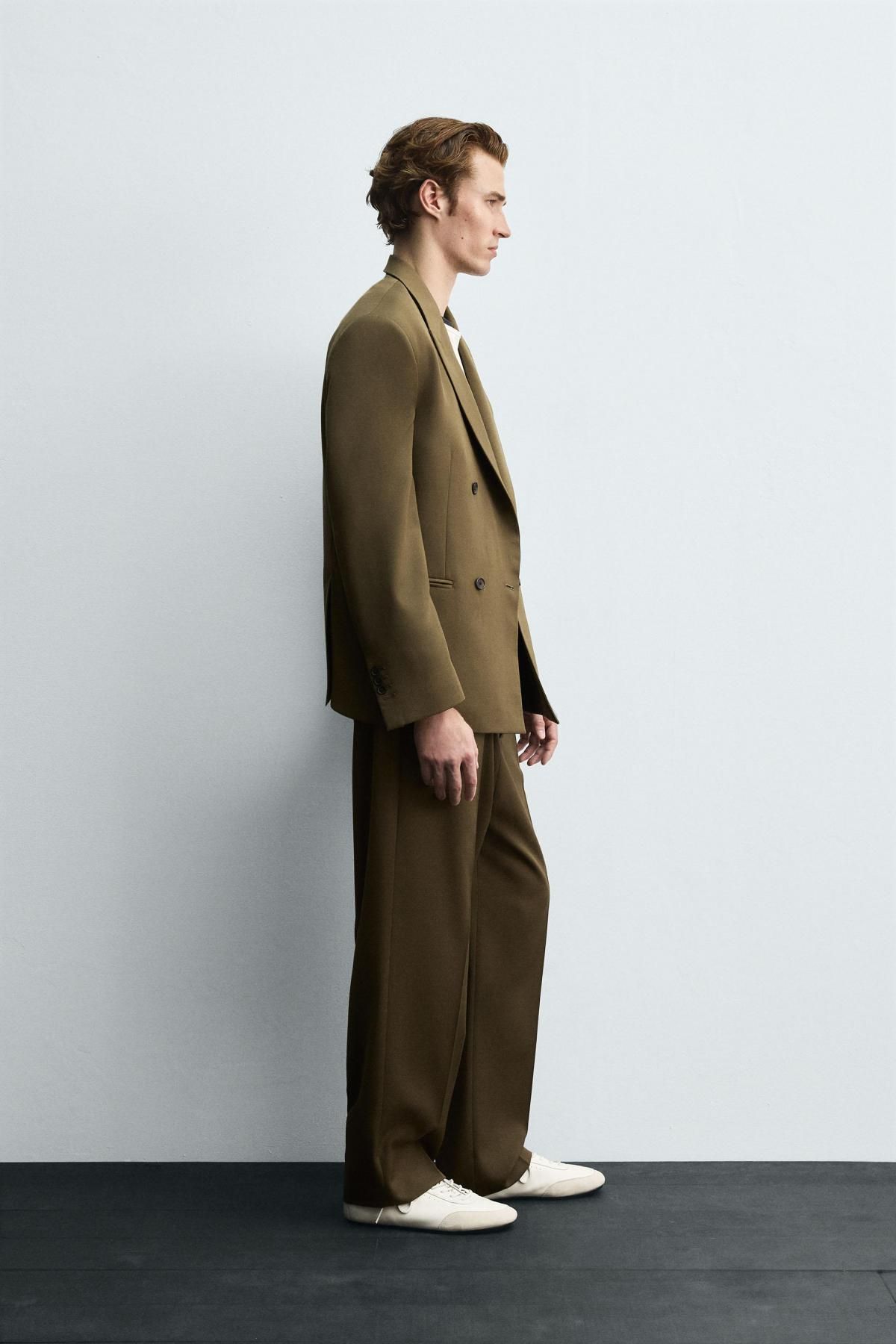 자라 테크니컬 더블브레스트 테일러드 재킷 5788/203 DARK OLIVE - 상세 이미지 5
