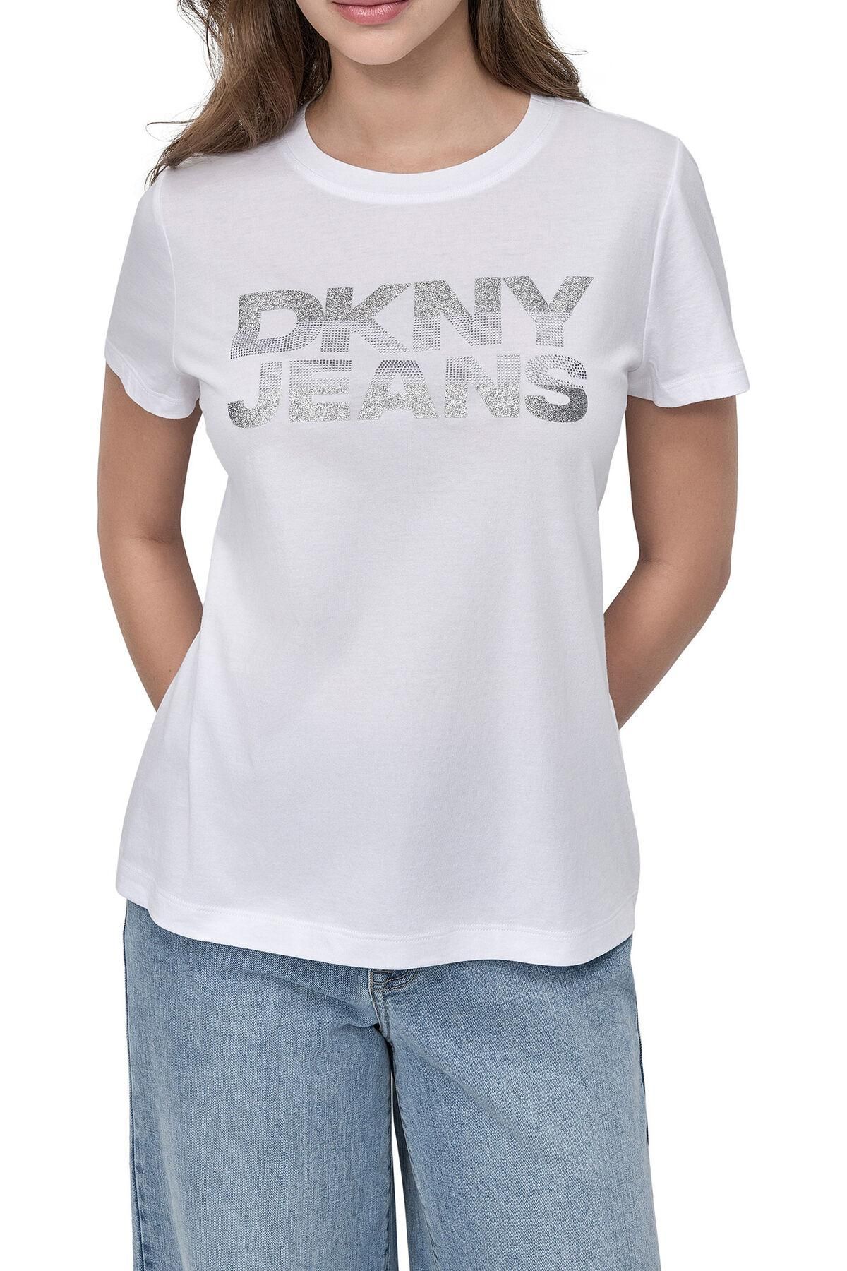 디케이엔와이 글리터 DKNY 프린트 화이트 반팔 티셔츠 6861524 BLANCO - 상품 이미지
