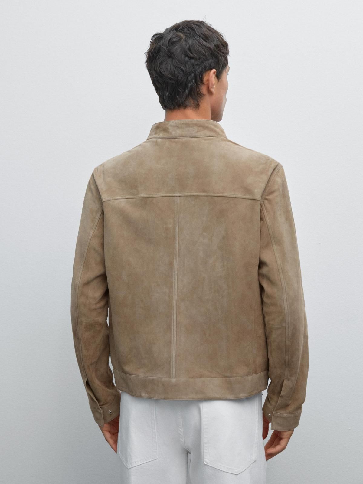 마시모두띠 프리미엄 스웨이드 고트스킨 레더 집업 재킷 3302/452 BEIGE - 상세 이미지 3