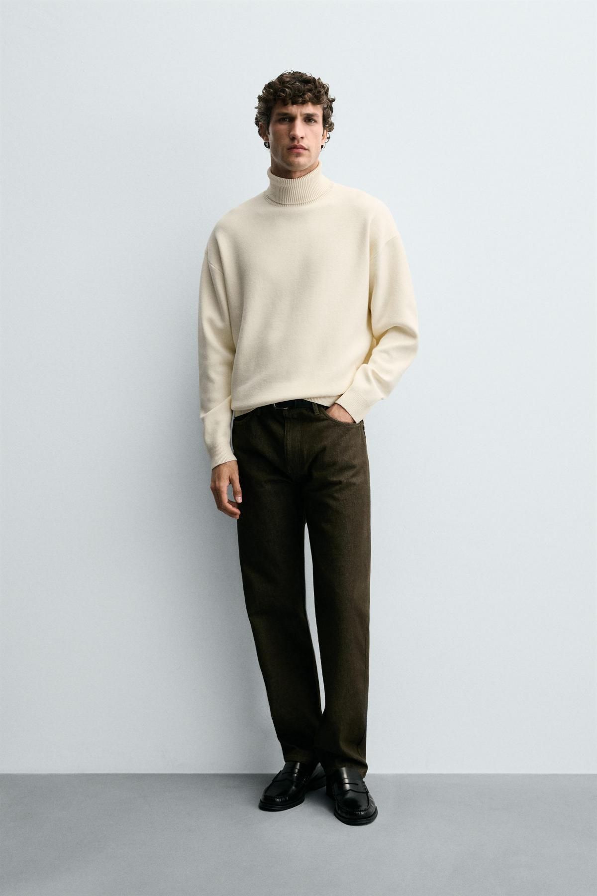 자라 소프트 하이넥 아이보리 니트 스웨터 5536/333 OYSTER-WHITE - 상세 이미지 2
