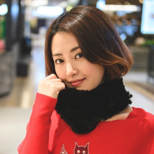 엄마옷 조이마담 A4020 래빗 베이직 밴드 워머 토끼털목도리 중년여성머플러 - 상품 이미지