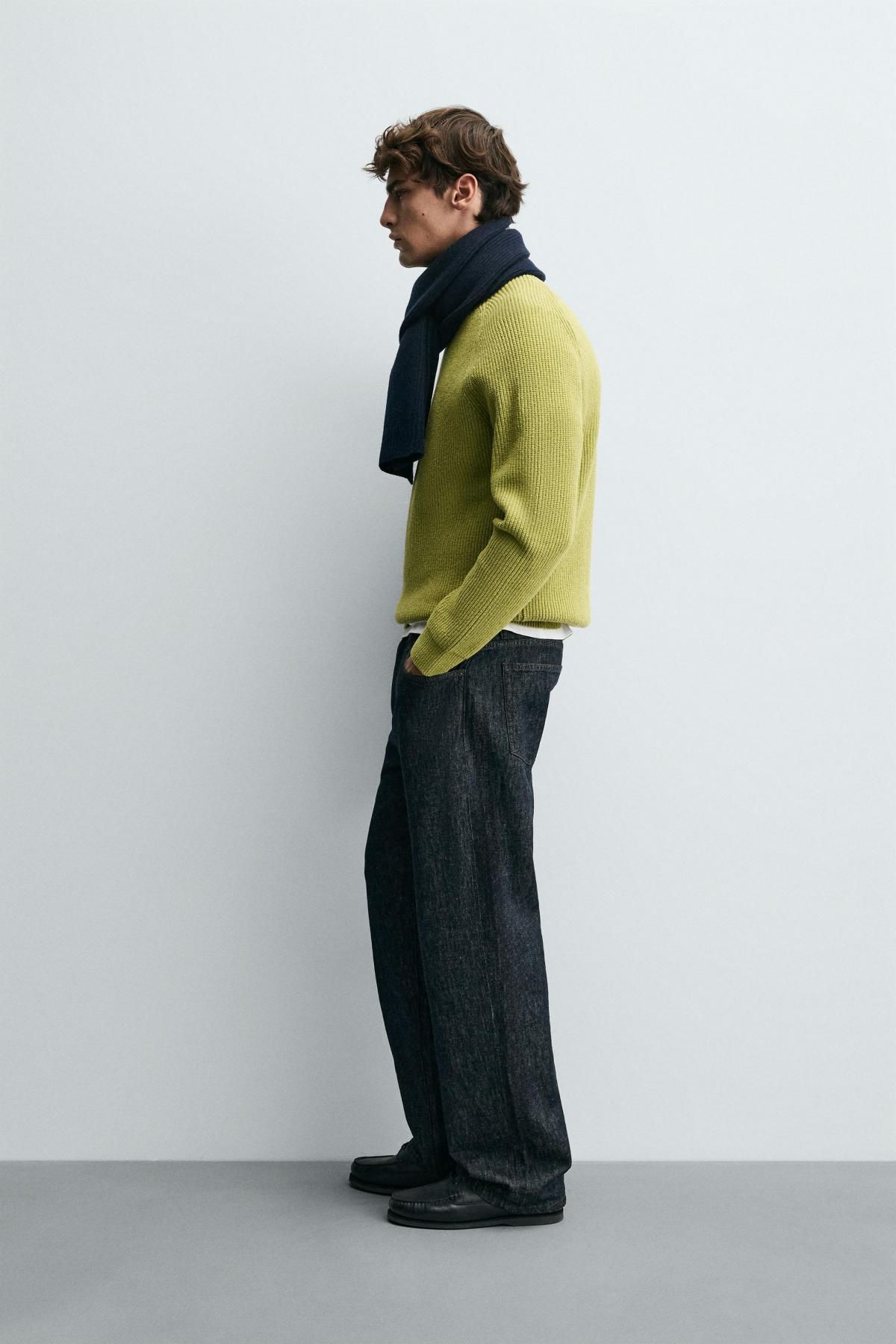 자라 리브드 텍스처 라운드 니트 스웨터 3920/195 LIGHT GREEN - 상세 이미지 5