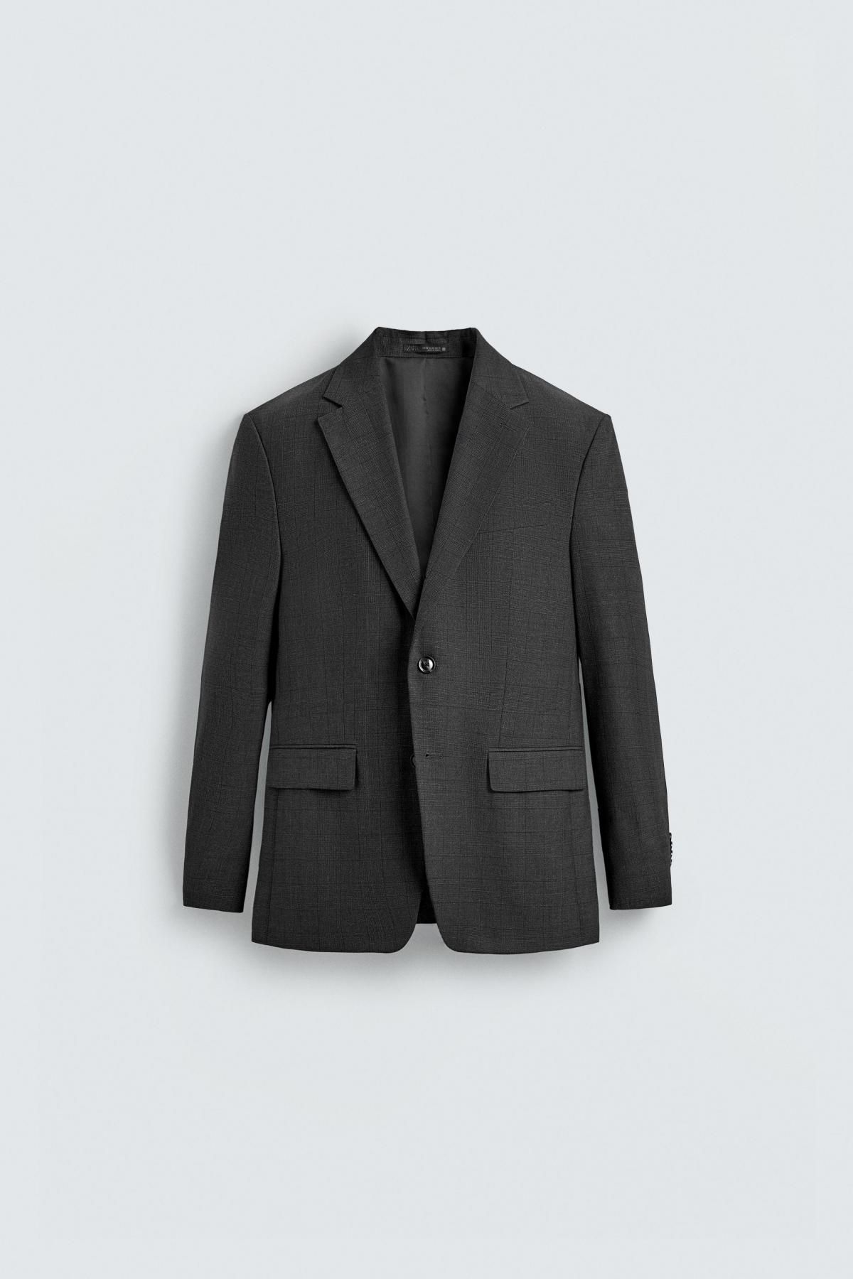 자라 체크 클래식 테일러드 블레이저 1564/350 ANTHRACITE GREY - 상품 이미지