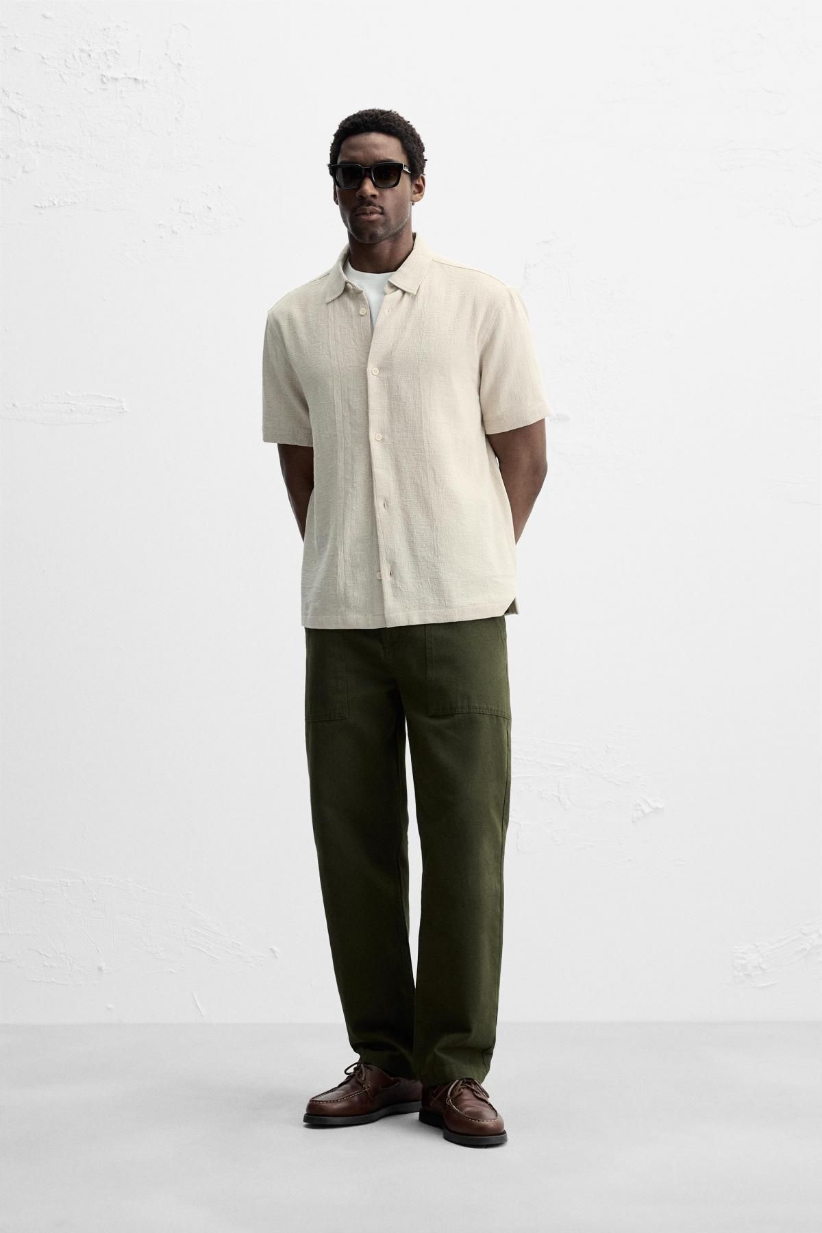 자라 텍스처 반팔 셔츠 4333/371 LIGHT BEIGE - 상세 이미지 2