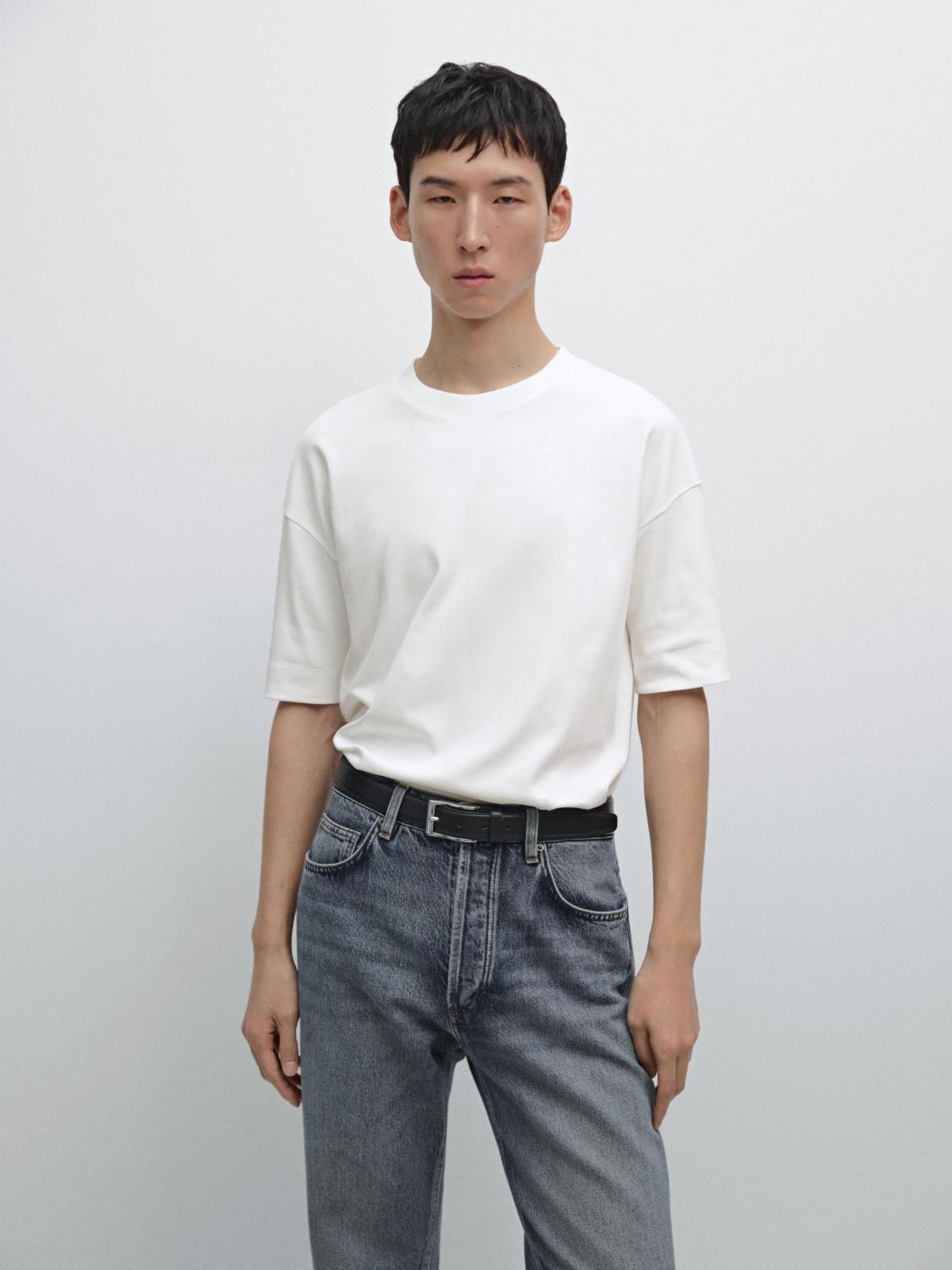 마시모두띠 미니멀 박시핏 코튼 반팔 티셔츠 0517/700 WHITE - 상세 이미지 3