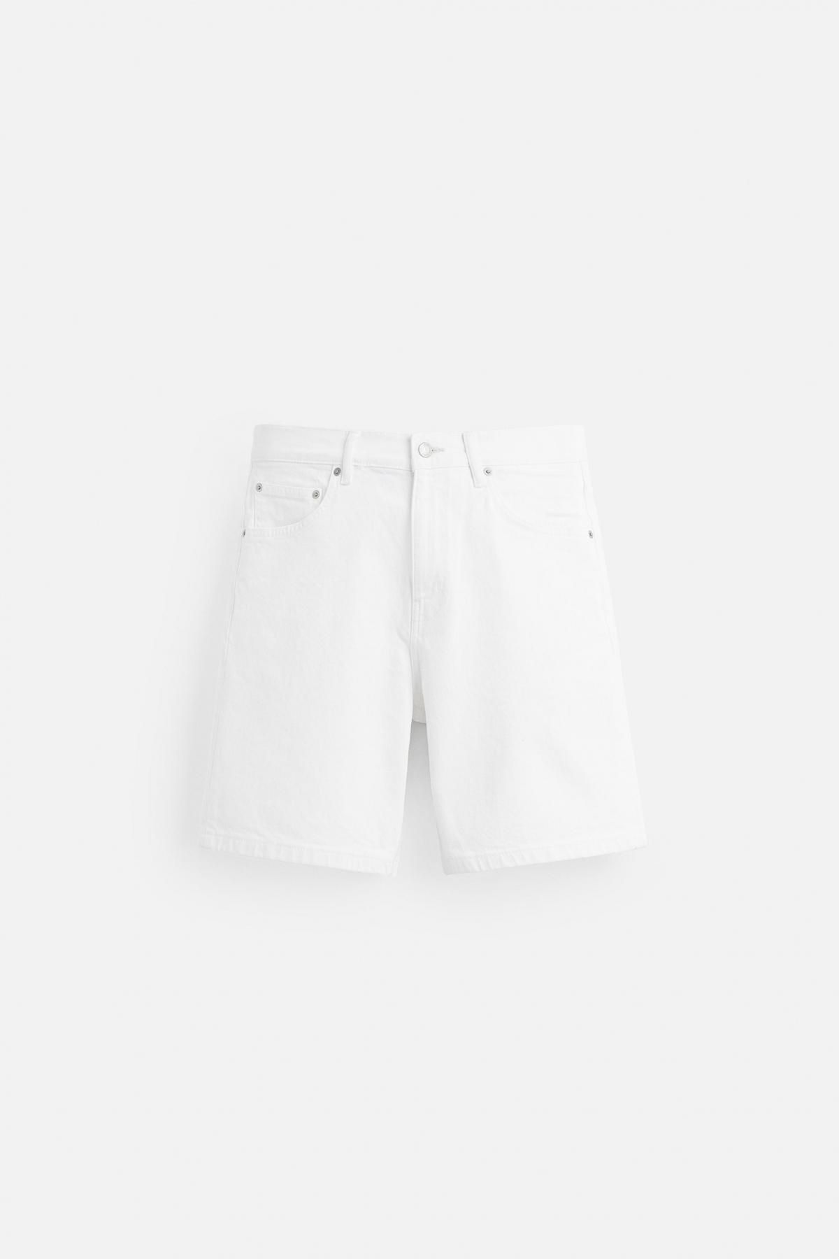 자라 레귤러핏 데님 버뮤다 쇼츠 0774/410 WHITE - 메인 이미지