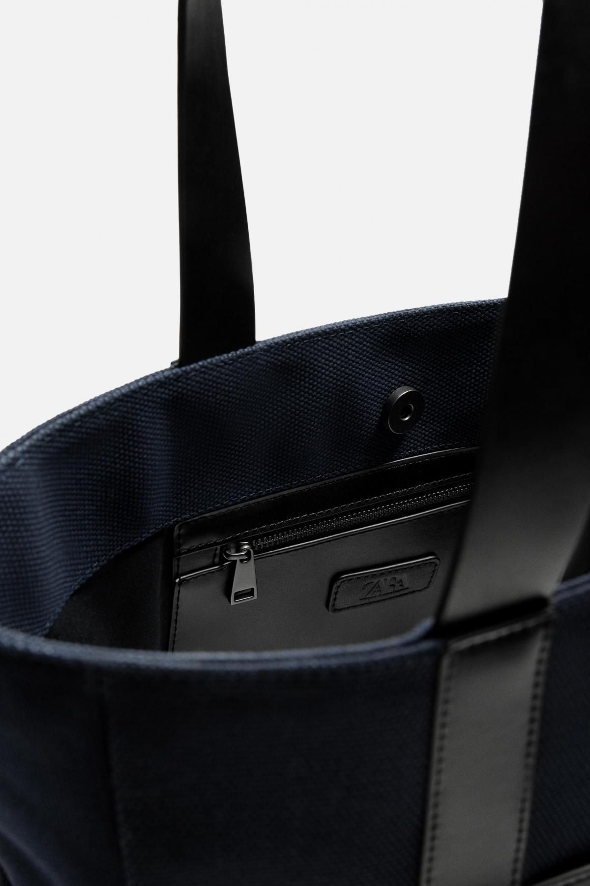 자라 프리미엄 테크니컬 미니멀 미룸 콜라보 쇼퍼 토트백 3307/620 BLUE - 상세 이미지 4