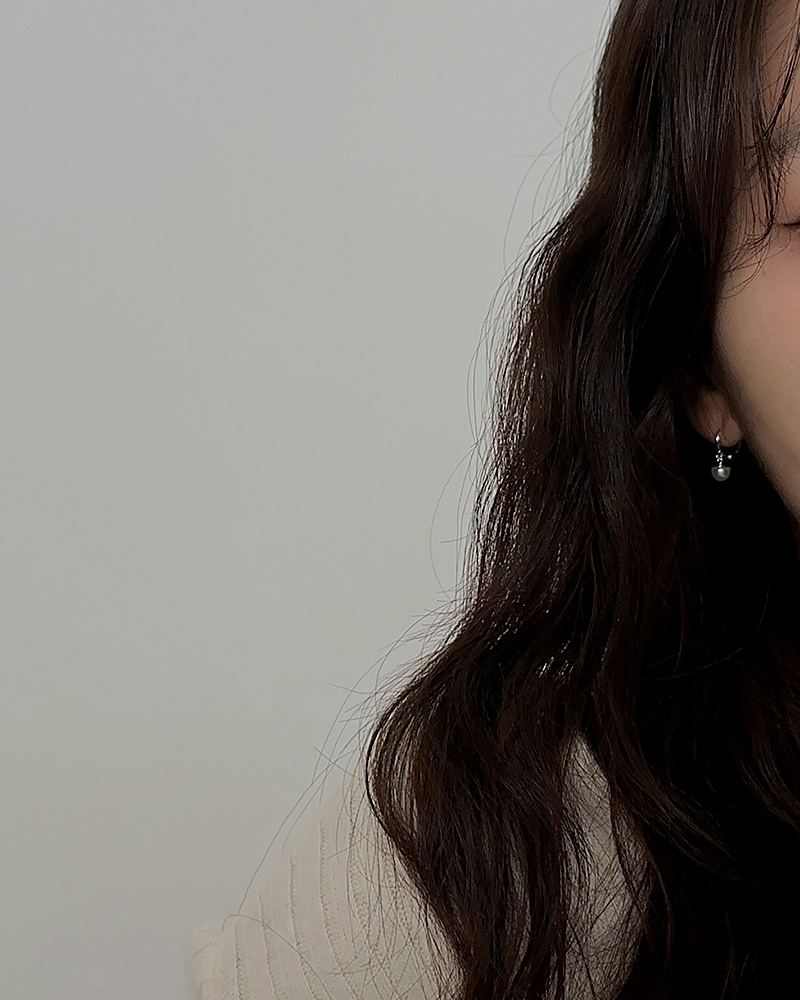 실버 925 링딩동 담수진주 원터치 귀걸이 이미지 8