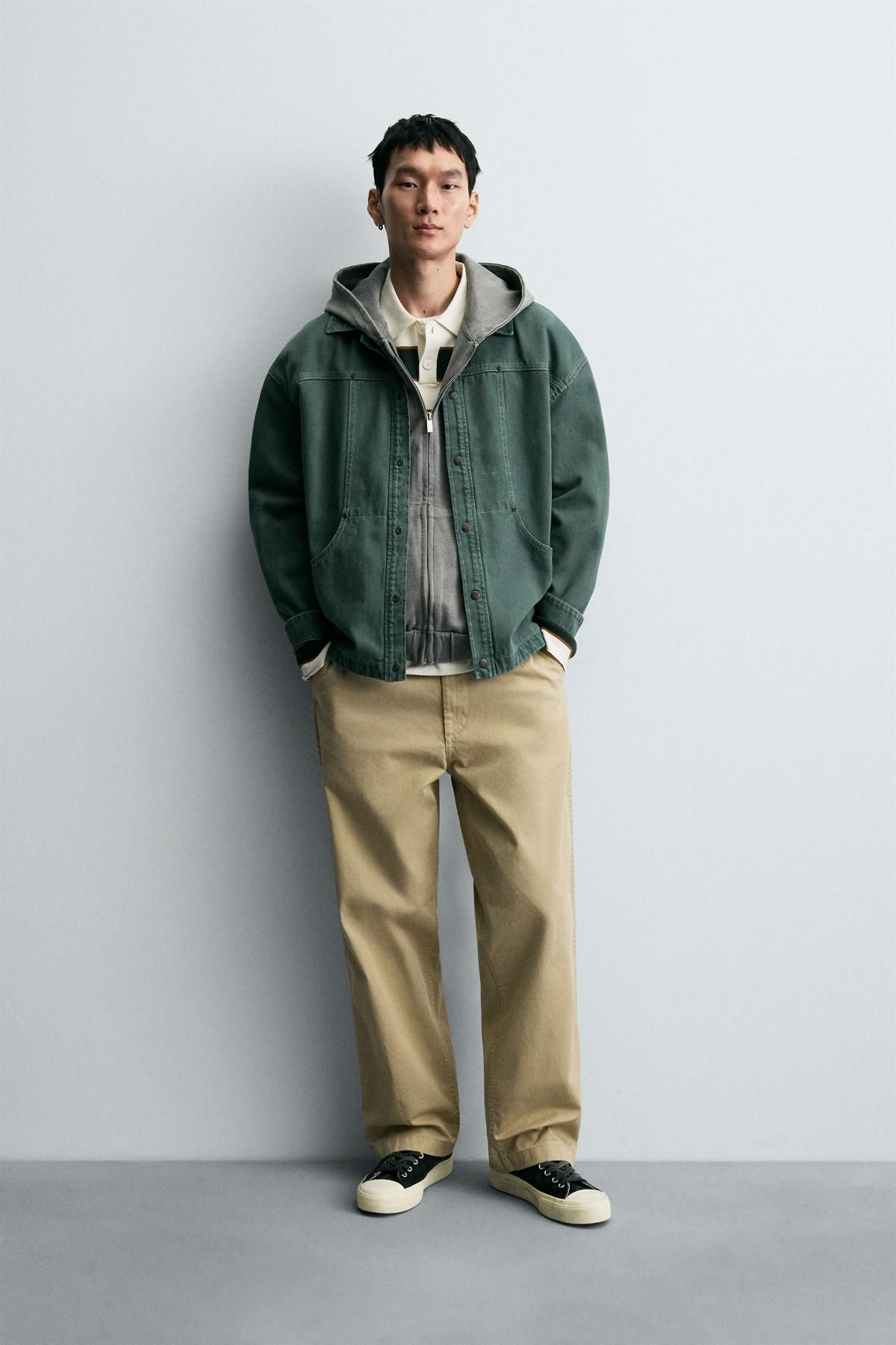 자라 워시드 테크니컬 코튼 오버셔츠 6987/302 WASHED GREEN - 상세 이미지 2