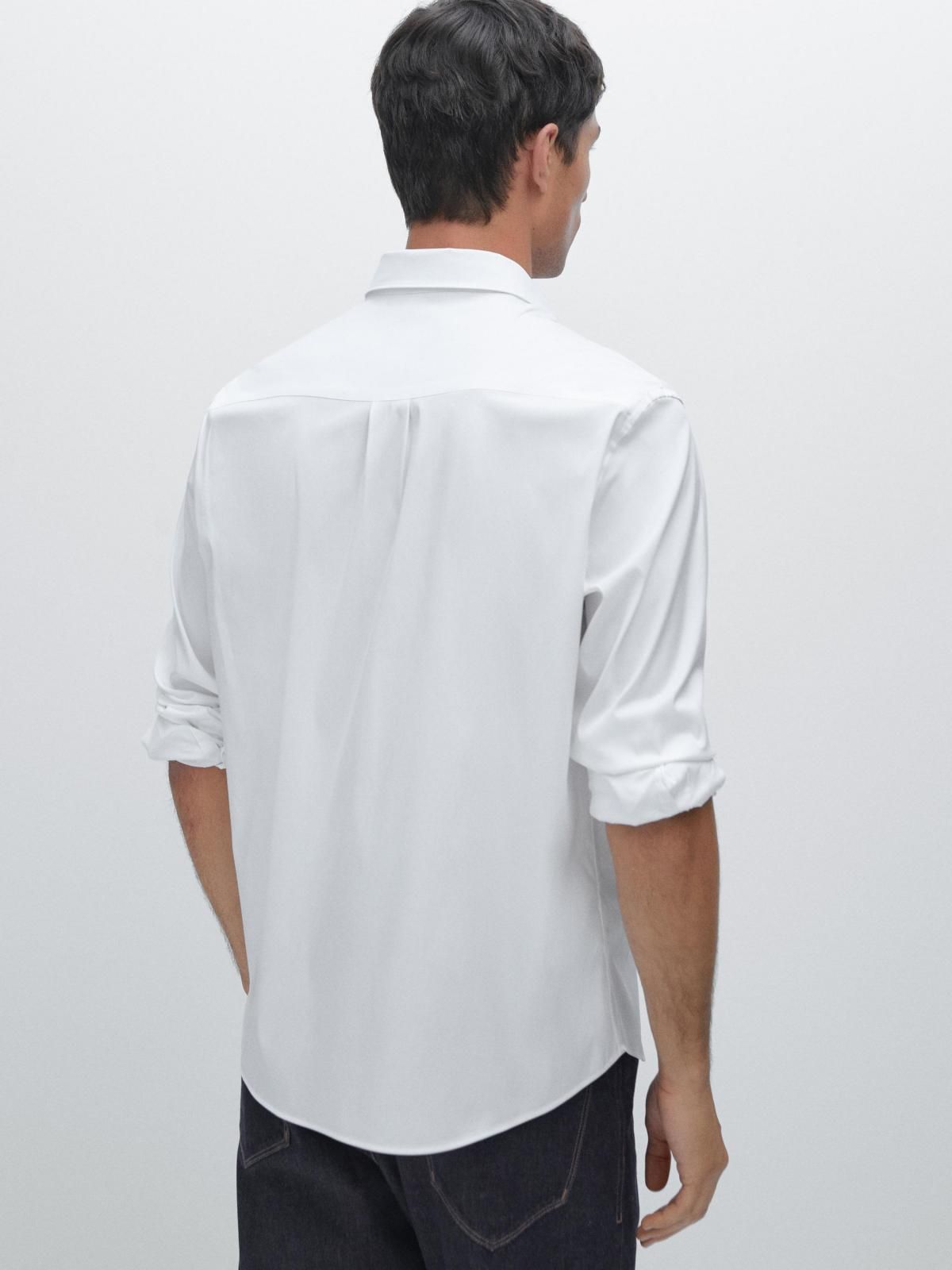 마시모두띠 테크니컬 슬림핏 스트레치 긴팔 셔츠 1741/281 WHITE - 상세 이미지 3