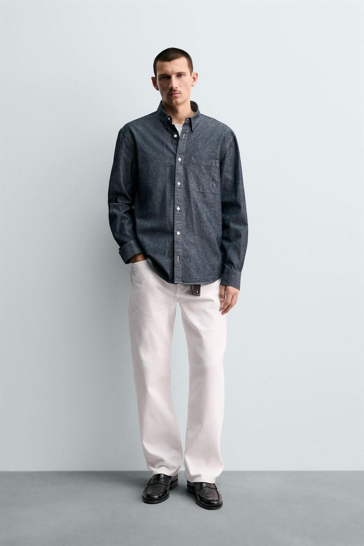 자라 릴랙스핏 데님 긴팔 셔츠 7545/362 BLUE - 상세 이미지 2