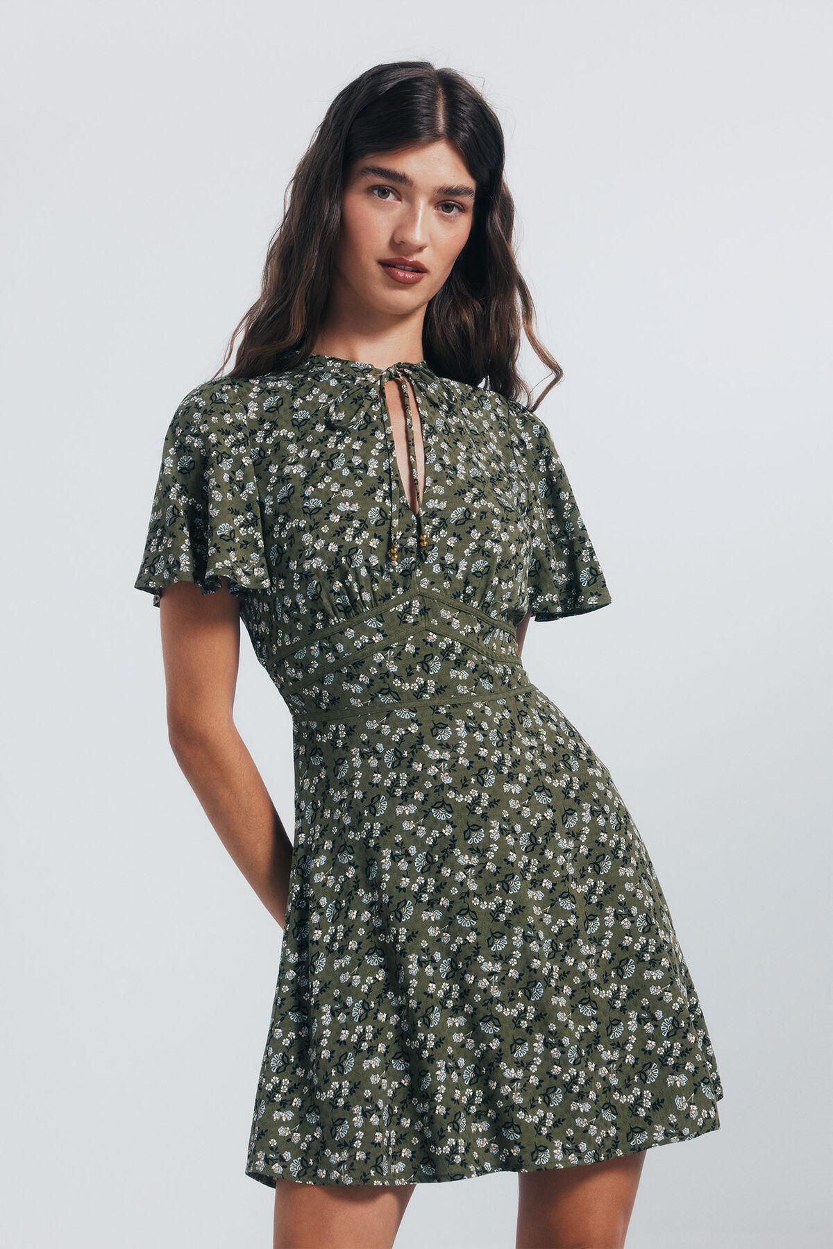 스프링필드 플라워 플레어 미니 원피스 7952291 KAKI - 상품 이미지