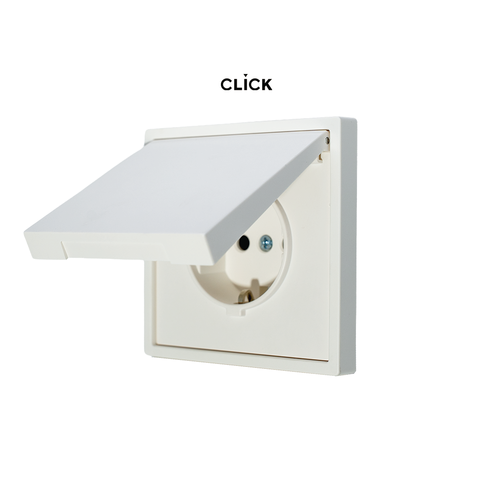 클릭 스위치 화이트 1구 플라스틱 박스 CLICK 유럽형 정사각 인테리어 매립 박스 클릭