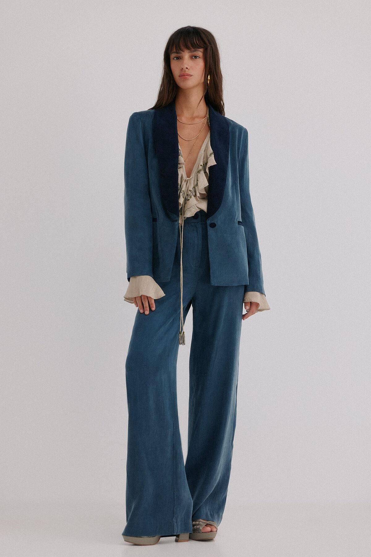 호스 인트로피아 와이드 테크니컬 슬랙스 팬츠 6542832 AZUL MARINO - 상세 이미지 2