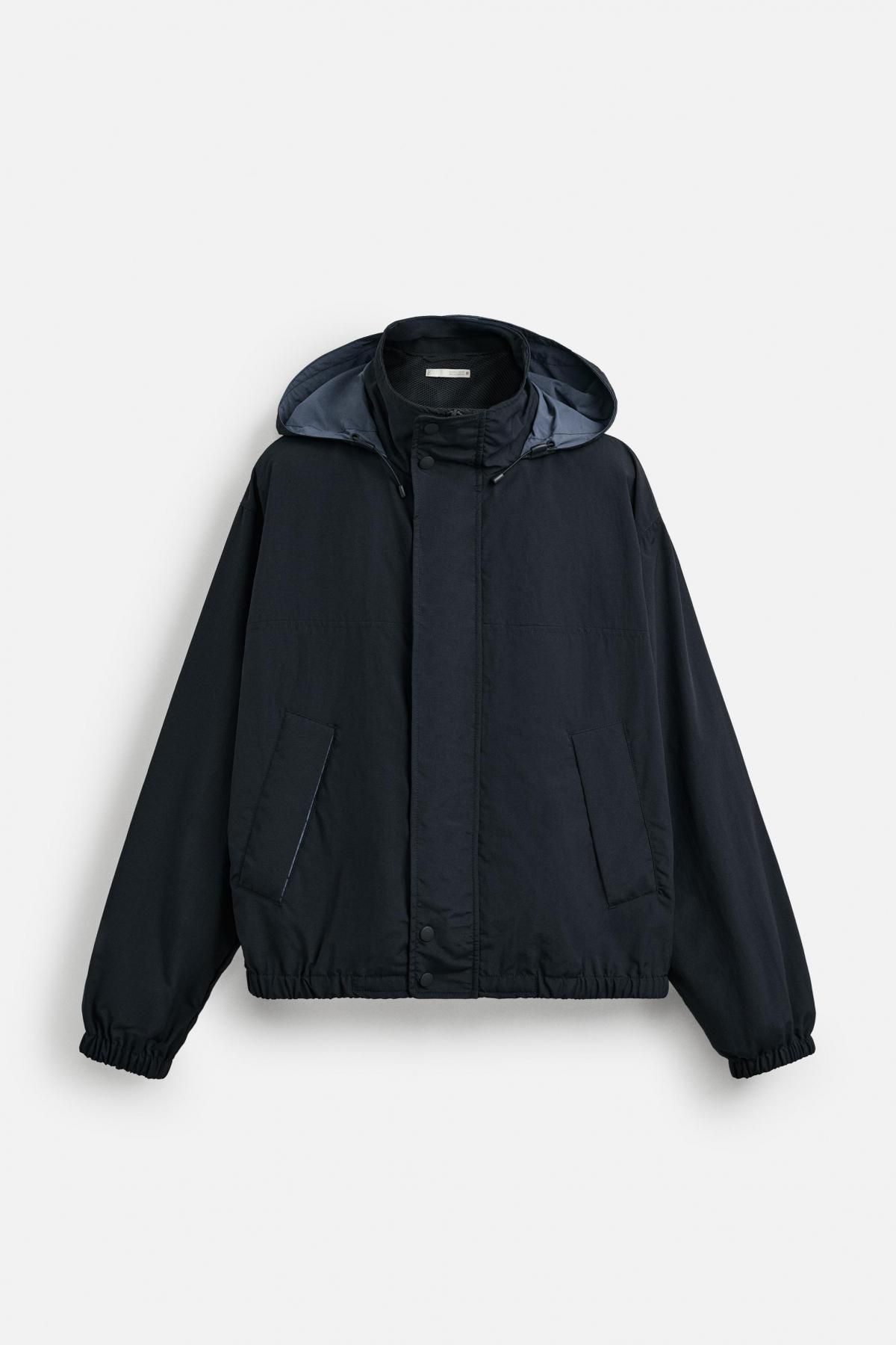 자라 방수 테크니컬 후드 집업 점퍼 5070/360 NAVY BLUE - 메인 이미지