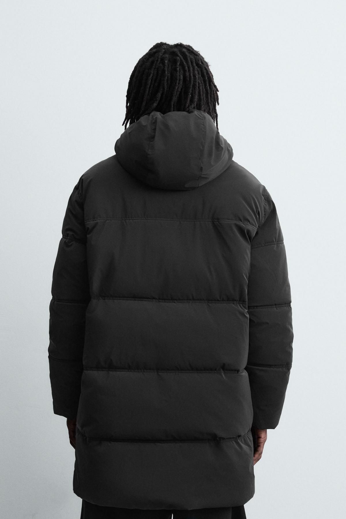 자라 테크니컬 집업 후드 롱 패딩 재킷 3918/315 BLACK - 상세 이미지 4